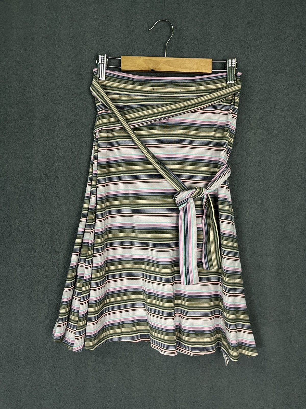 Vintage Morgan de Toi Stripes Wrap Up Skirts Size 30" / US 8 / IT 44 - 2 Thumbnail