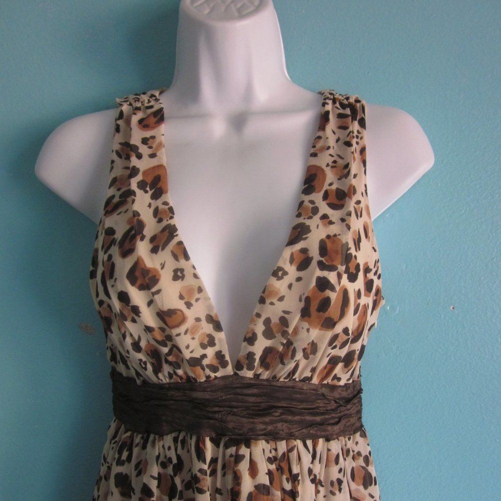 Nicole Miller Nicole Miller Collection Silk Dress Animal Print Deep V-Neck Size M / US 6-8 / IT 42-44 - 7 Thumbnail