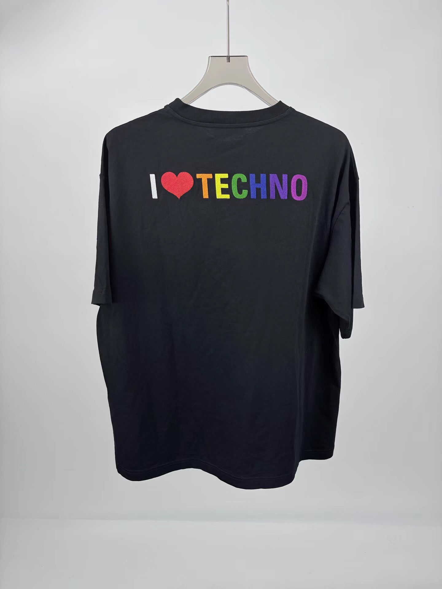 Balenciaga BALENCIAGA Rainbow Embroidered Logo Short Sleeve Tee Size US S / EU 44-46 / 1 - 1 Thumbnail