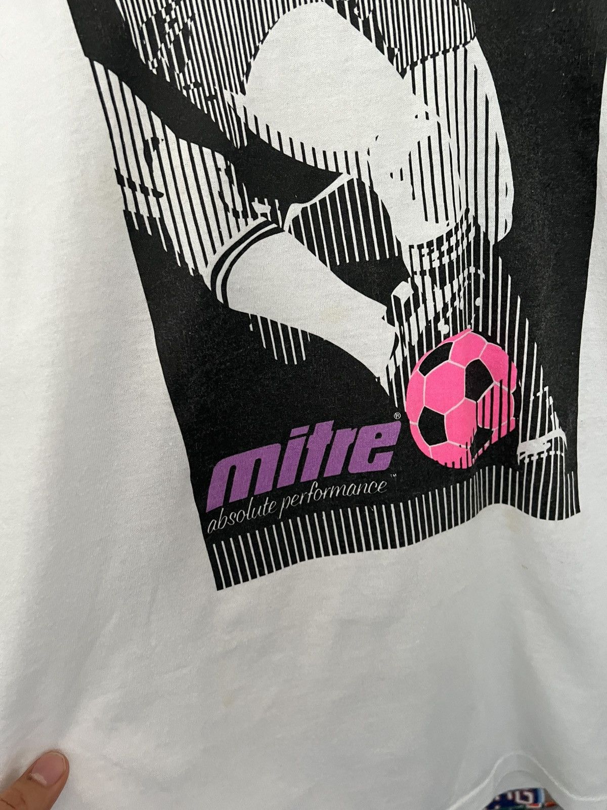Vintage 80s Mitre Soccer Absolute Performance Tee Size US L / EU 52-54 / 3 - 3 Thumbnail