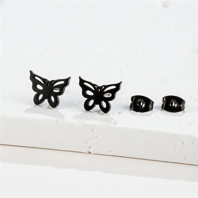 Jewelry Butterfly Mini Stud Earrings Charm Earring Gift Size ONE SIZE - 1 Thumbnail
