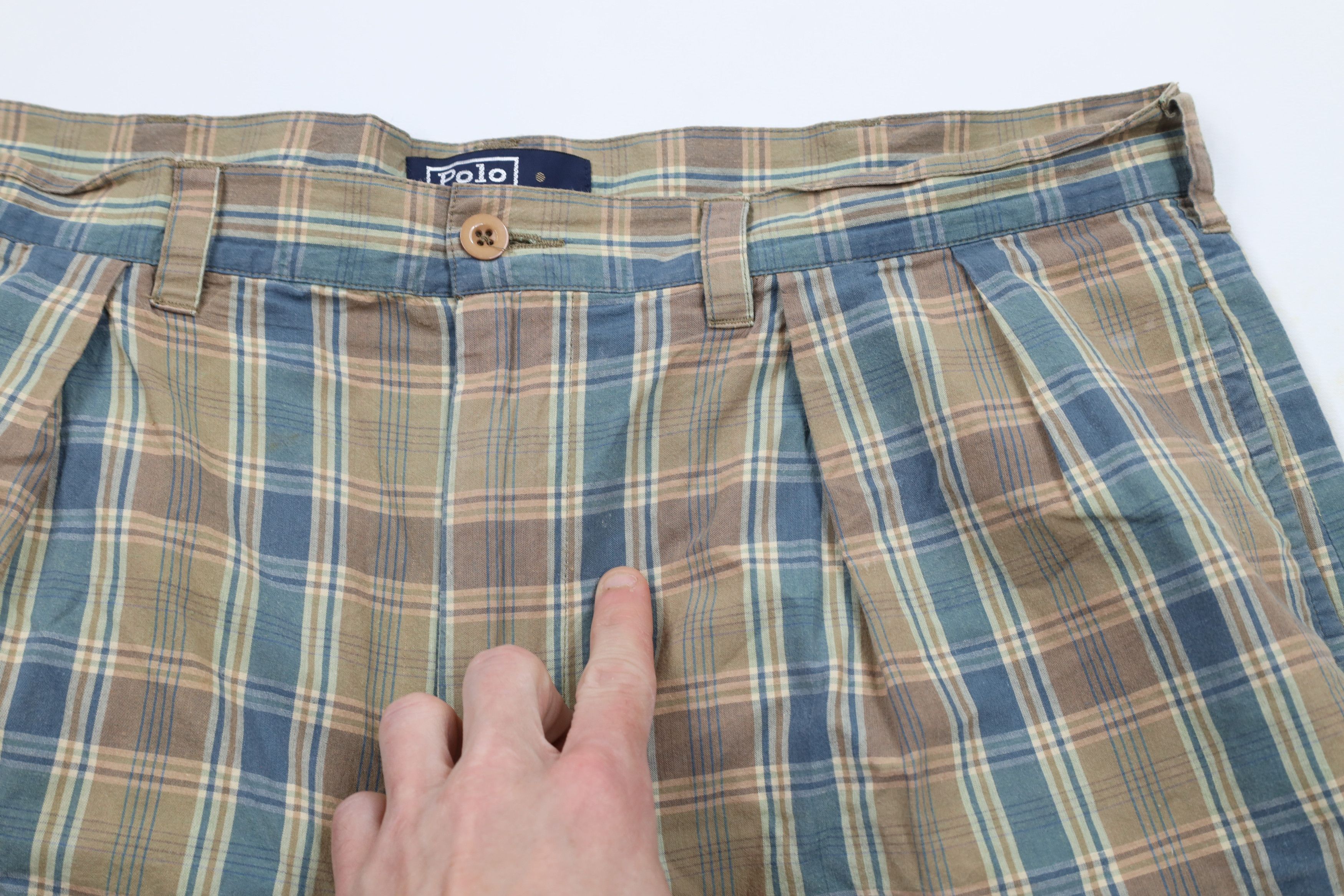 Ralph Lauren × Vintage Vintage 90s Ralph Lauren India Madras Plaid Shorts Cotton Size US 34 / EU 50 - 5 Thumbnail
