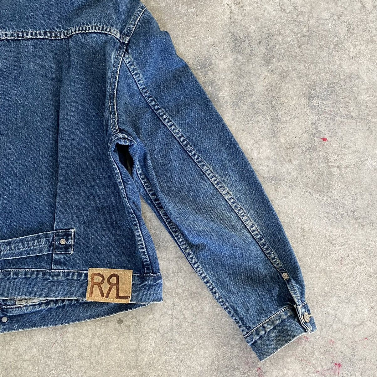 RRL Ralph Lauren VTG 90’s RRL Ralph Lauren Buckle Back Pleated Denim Jacket Size US XL / EU 56 / 4 - 17 Thumbnail