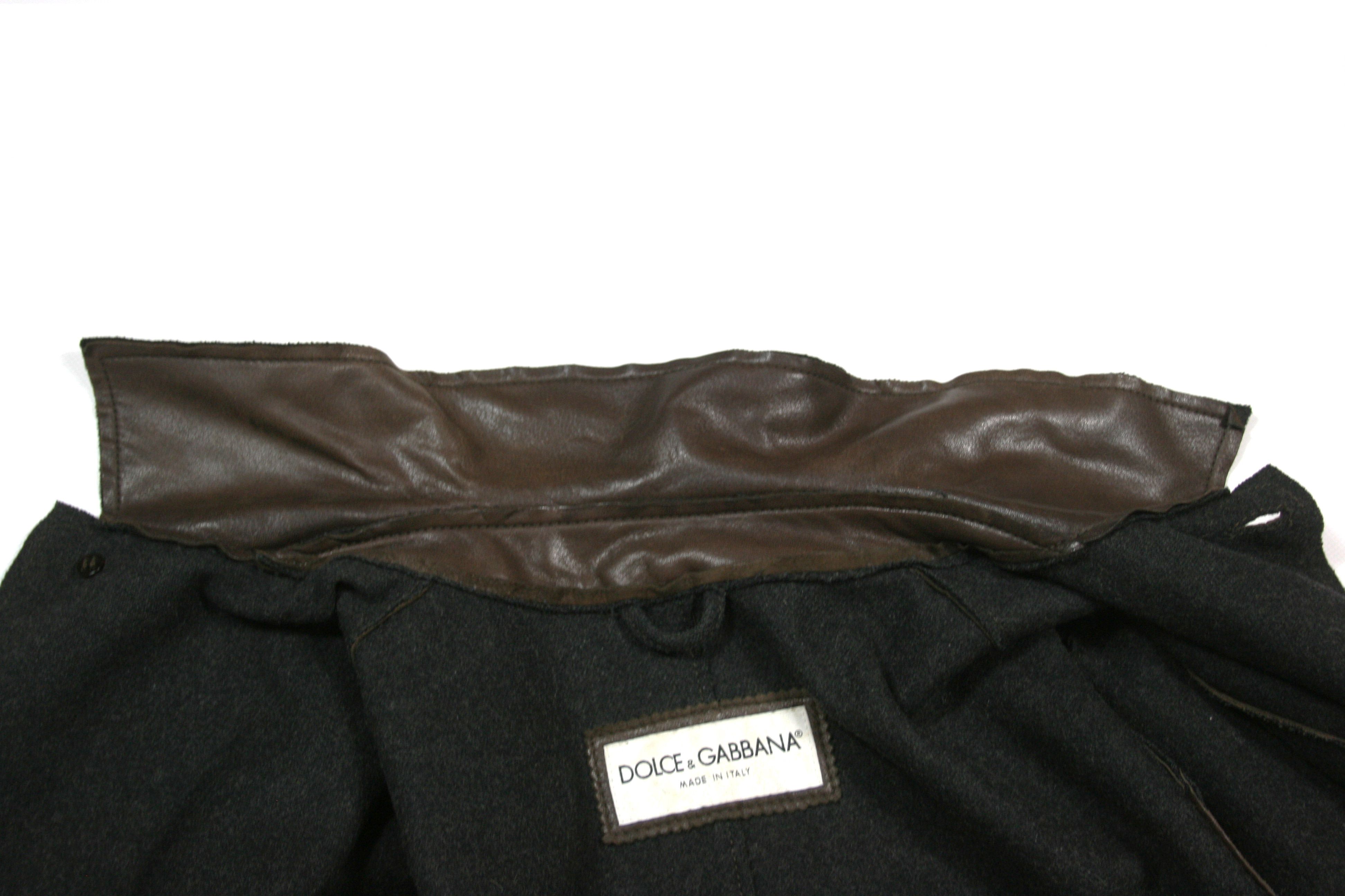 Dolce & Gabbana A/W94 "Gangster" Leather Long Overcoat Vintage Size US M / EU 48-50 / 2 - 17 Thumbnail