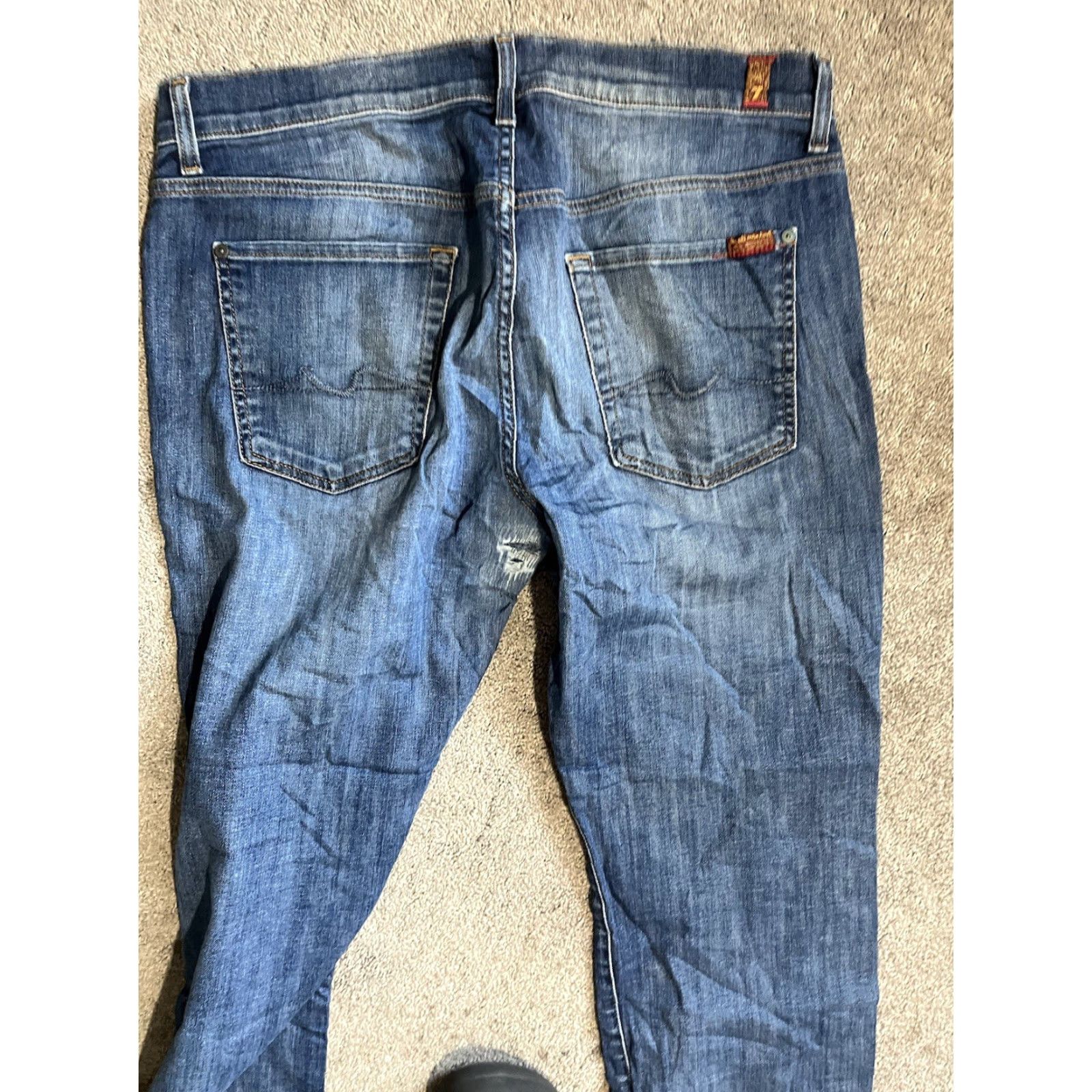 7 For All Mankind 7 For All Mankind Jeans 34x32 Blue Denim Stretch Standard Pants Flaw Mens Size US 34 / EU 50 - 2 Thumbnail