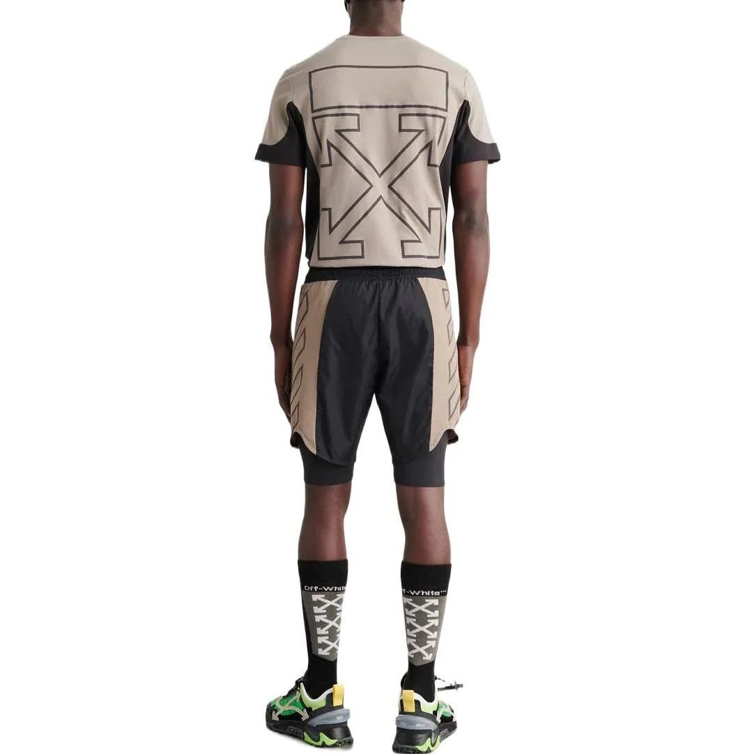 Off-White o1gr1nt0425 Diag Outl Block 2Layer Short in Dark Sand Size US 30 / EU 46 - 2 Thumbnail