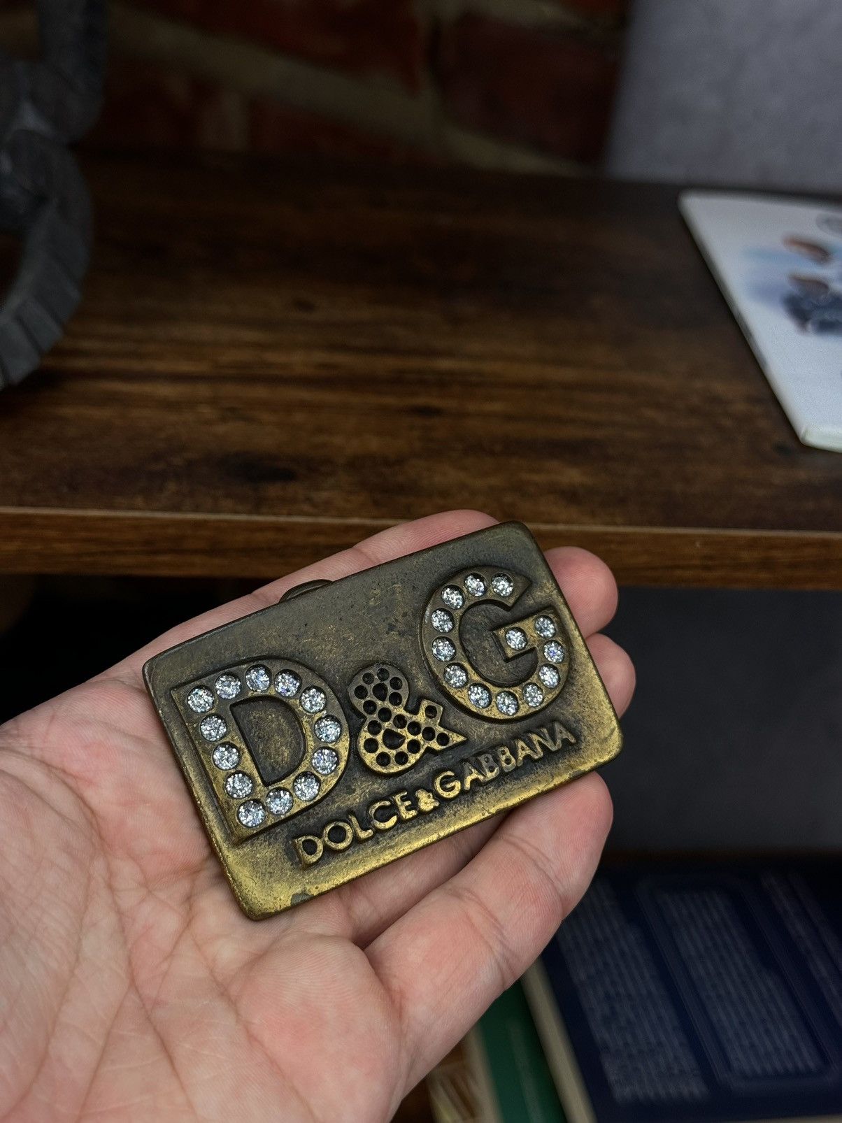 Designer × Dolce & Gabbana × Vintage DOLCE GABBANA Vintage Belt Buckle Big Logo Gold Metal Size ONE SIZE - 2 Thumbnail