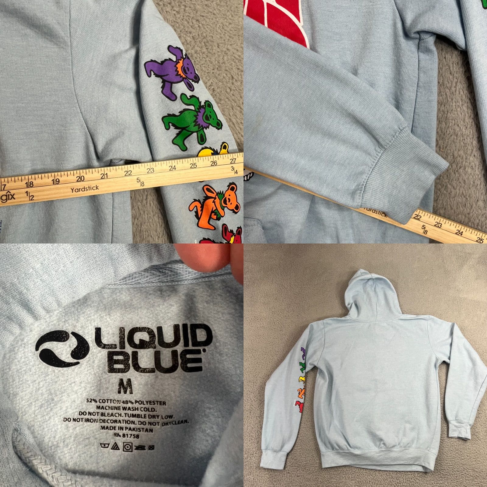 Liquid Blue Liquid Blue Grateful Dead Hoodie Pullover Medium Blue Music 80s 90s Mens Size US M / EU 48-50 / 2 - 8 Thumbnail