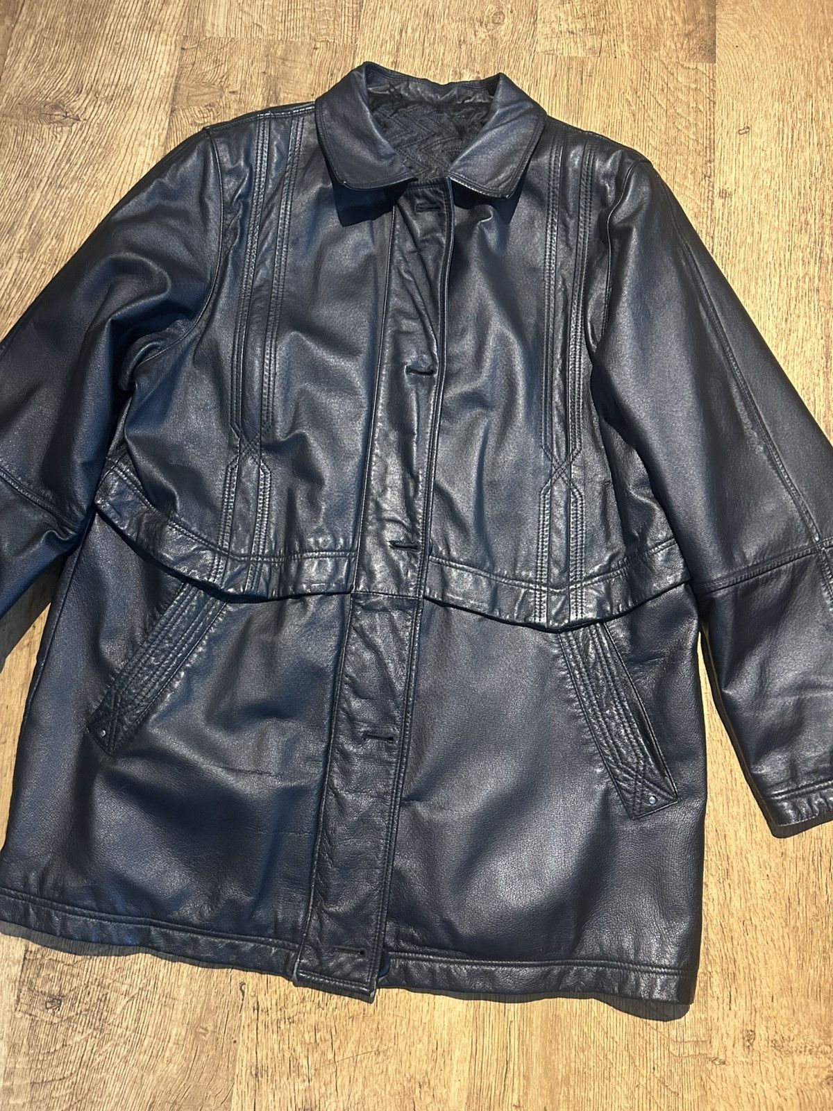 C&A Vintage Nappa Leather coat by CANDA C&A Size XL / US 12-14 / IT 48-50 - 2 Thumbnail