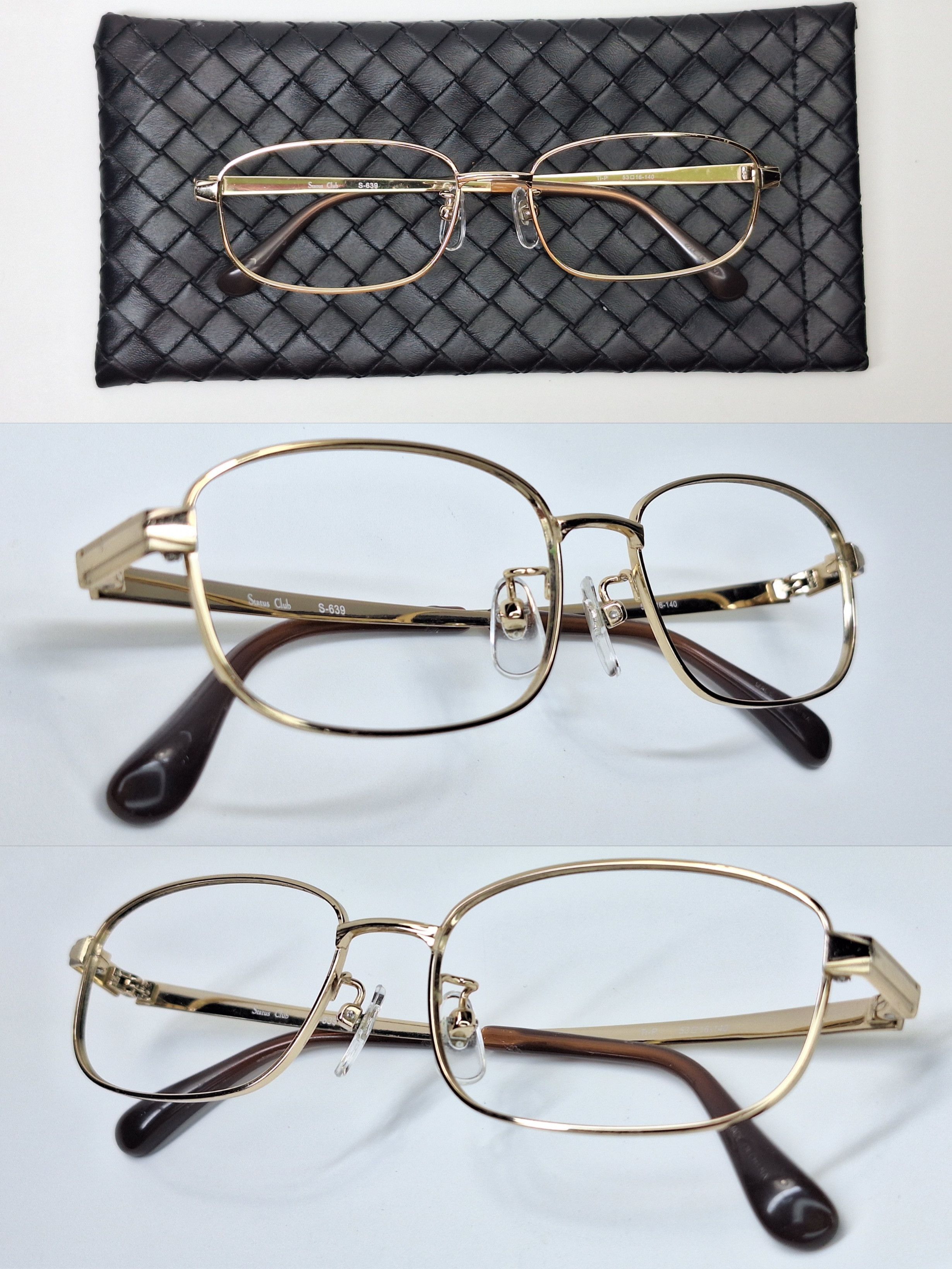 Other Status Club S-639 Pure Titanium Square Eyeglasses Frames 90s Size ONE SIZE - 2 Thumbnail
