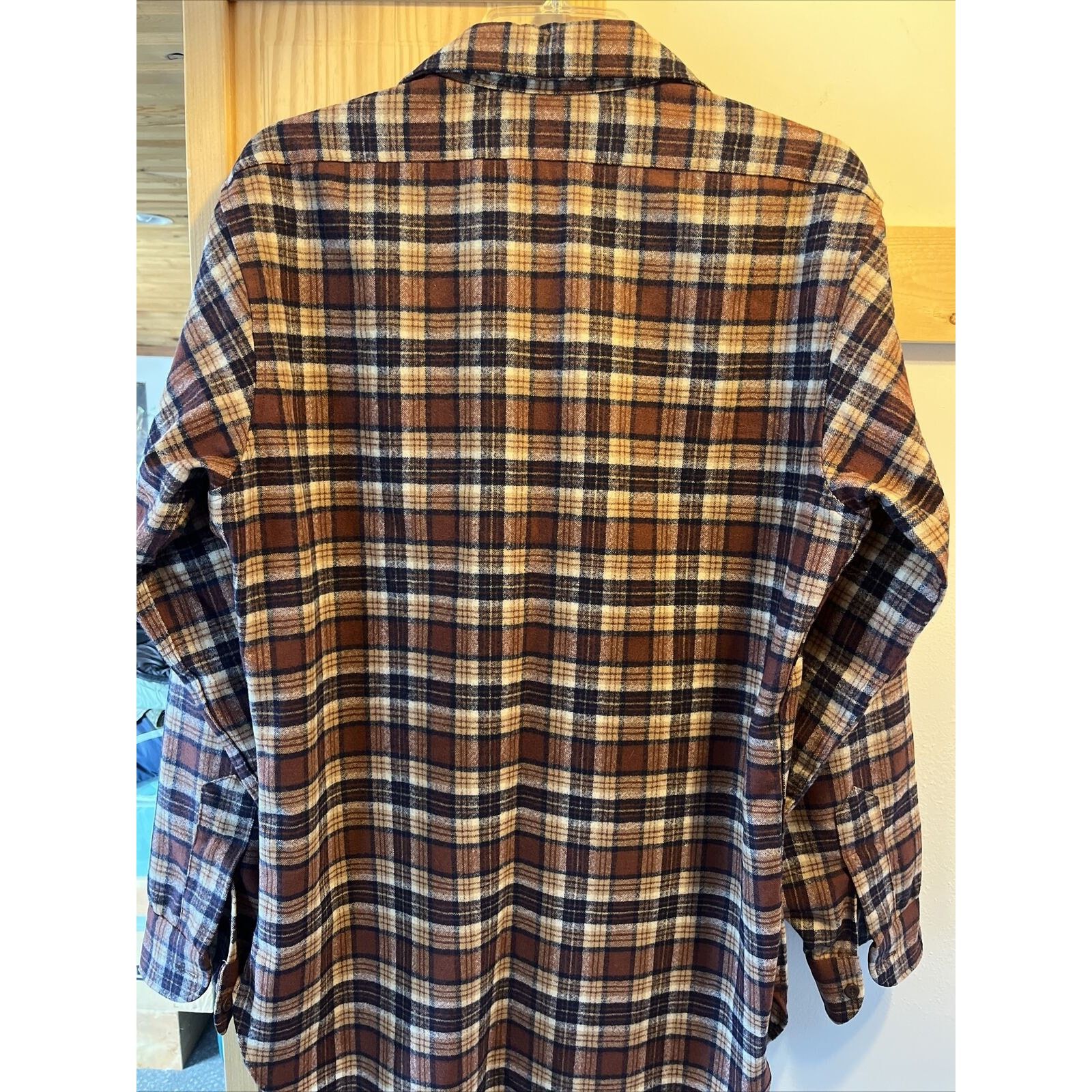 Pendleton Pendleton Mens M Brown Plaid LS Button Up Wool flannel Shirt Size US M / EU 48-50 / 2 - 11 Thumbnail