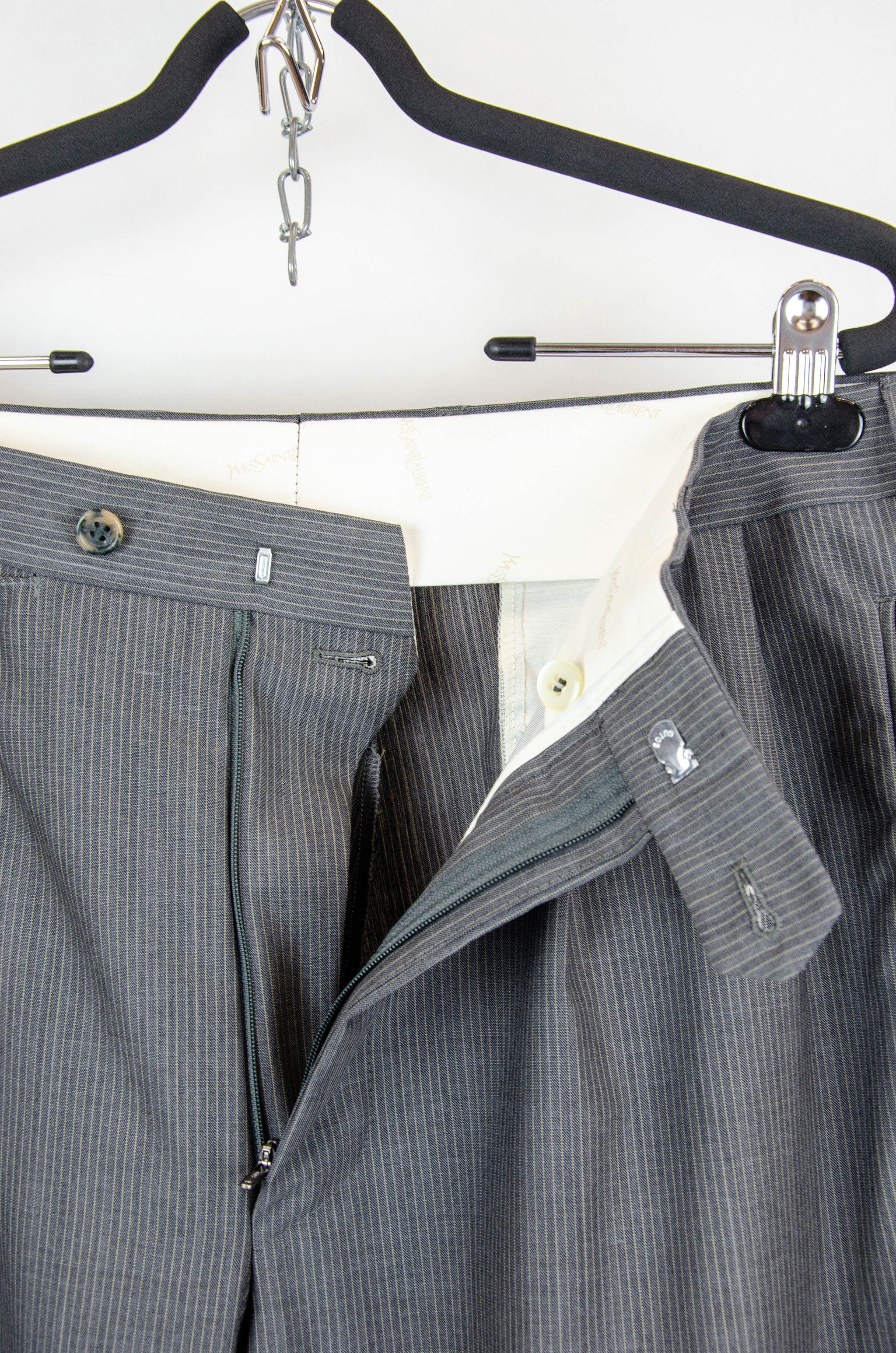 Yves Saint Laurent YSL Pour Homme Pinstripe Wool Suit - Size 26 Size 46R - 10 Thumbnail