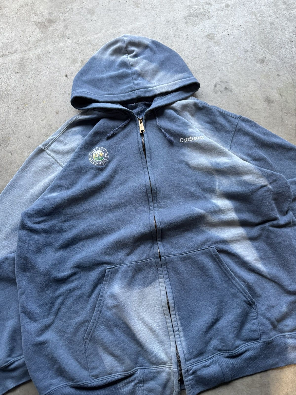 Akimbo Club × Carhartt Vintage 90s Carhartt Faded Blue Zip Up Hoodie Size US XL / EU 56 / 4 - 2 Thumbnail