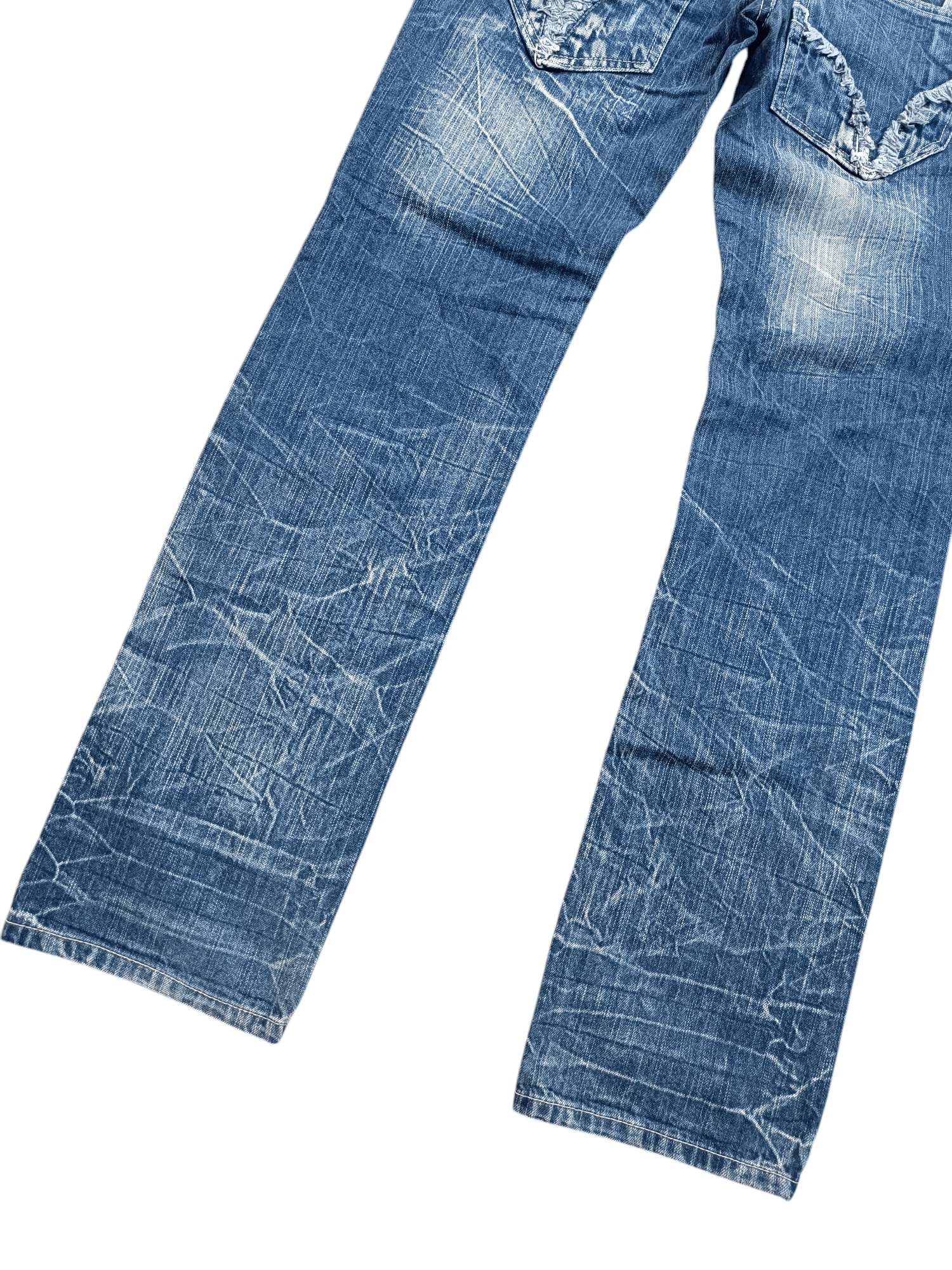 Japanese Brand FLARED 🔥 BLOW BY BLUE FLASH FADED JEANS Size US 31 - 14 Thumbnail