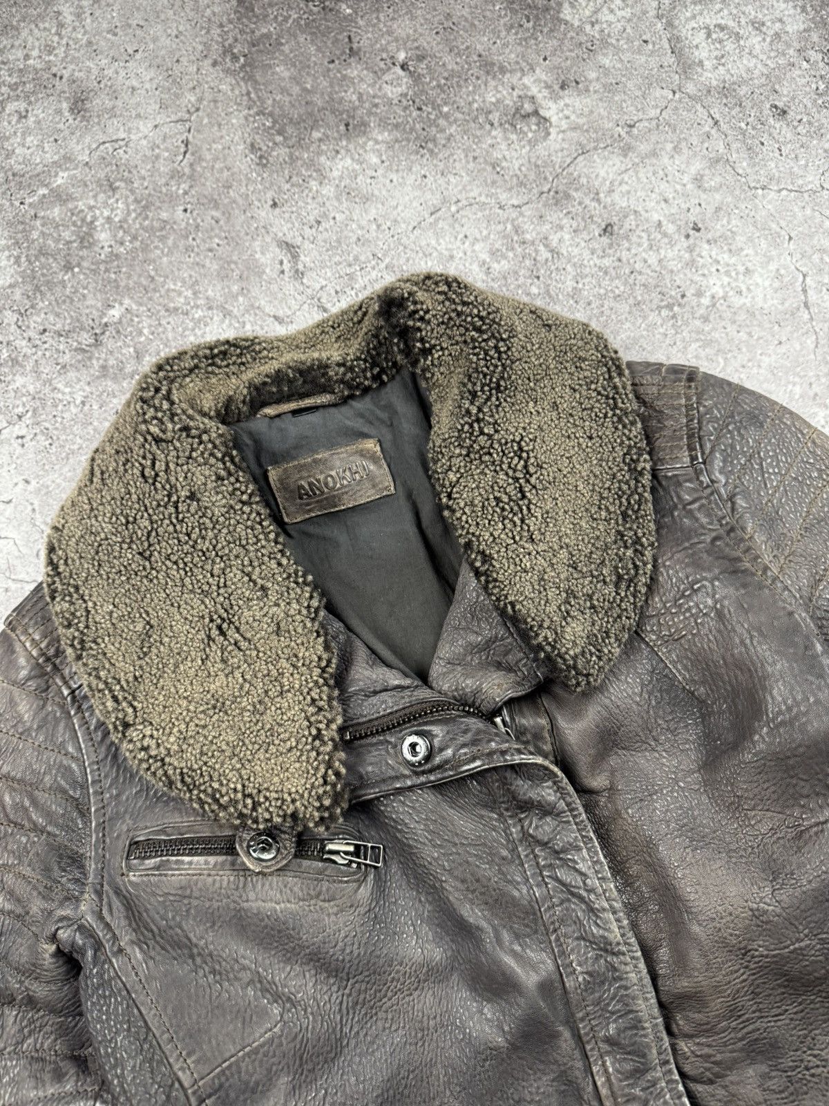 Japanese Brand Vintage Y2K Owens Style Shearling Asymetrical Leather Jacket Size S / US 4 / IT 40 - 2 Thumbnail