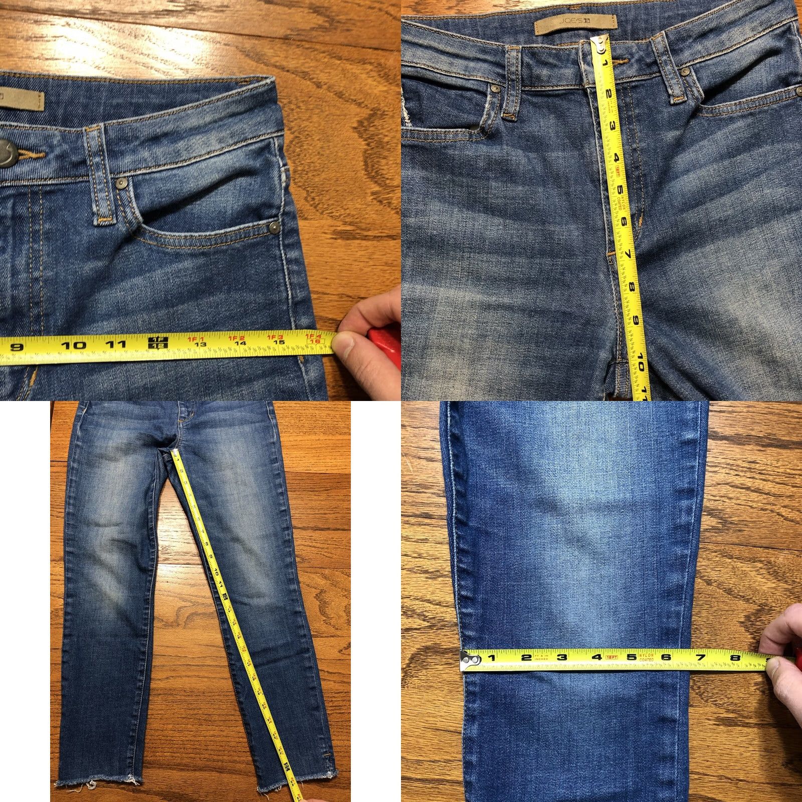 Vintage Joes Jeans Womens Jeans Skinny 5-Pocket Denim Blue High Rise 28 X 25 Inseam 25 Bohemian City College Nessa Wash Raw Hem Size 28" / US 6 / IT 42 - 8 Thumbnail