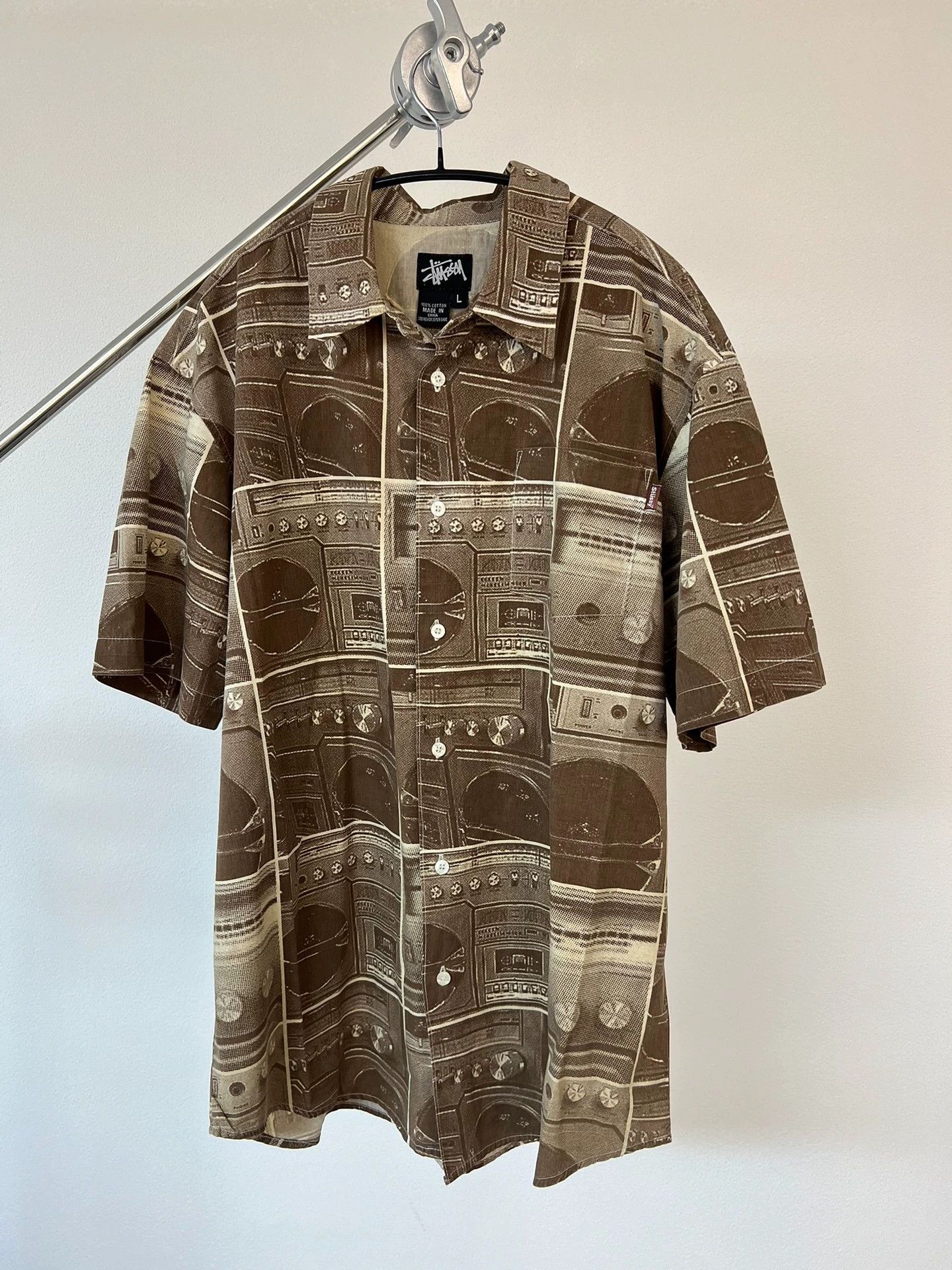 Stussy Stussy 90s Vintage Boombox Record Print Boxy Short Shirt Size US L / EU 52-54 / 3 - 1 Thumbnail