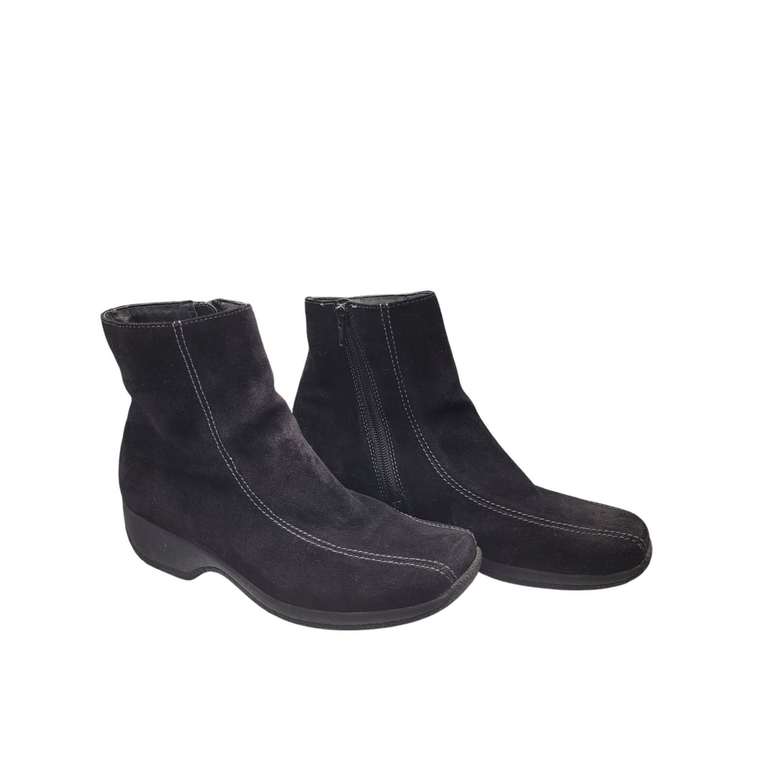 Clarks Clarks Black Boots Suede Leather Ankle Zip Up Sz 8.5 Size US 8.5 / IT 38.5 - 2 Thumbnail