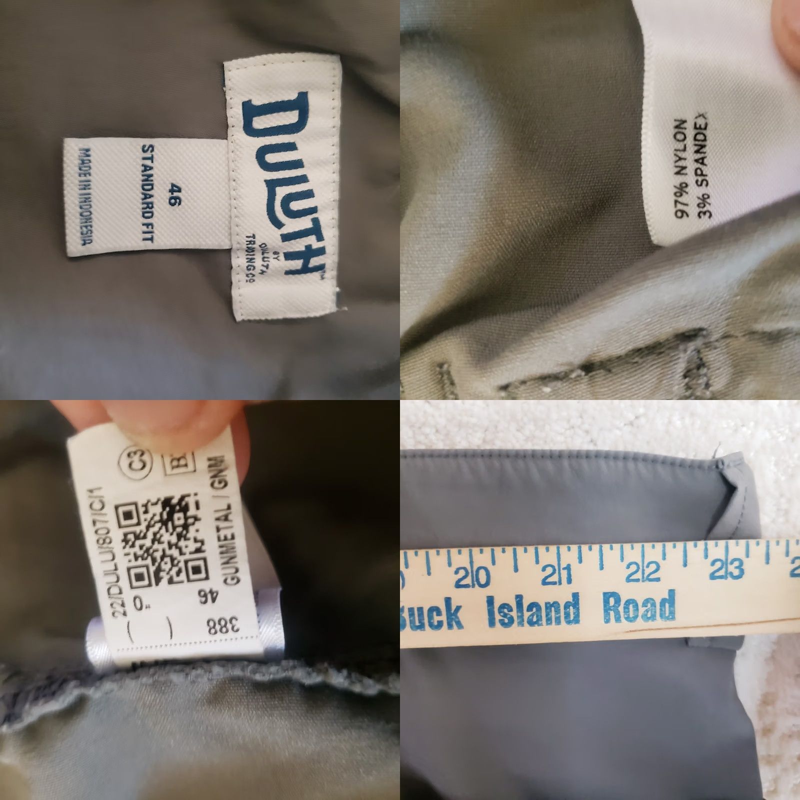Vintage Duluth Trading Cargo Shorts Men's Gunmetal Gray Nylon Spandex 46"x9" Dry on the Fly Pockets Size US 30 / EU 46 - 9 Thumbnail