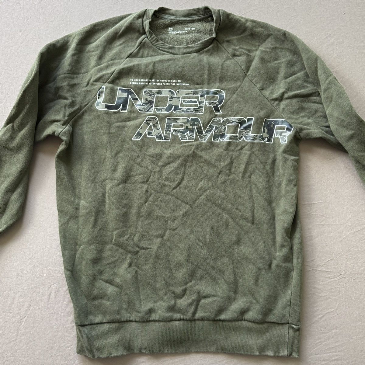 Under Armour Under Armour Rival Fleece Camo Script Crew Sweatshirt Size US S / EU 44-46 / 1 - 2 Thumbnail