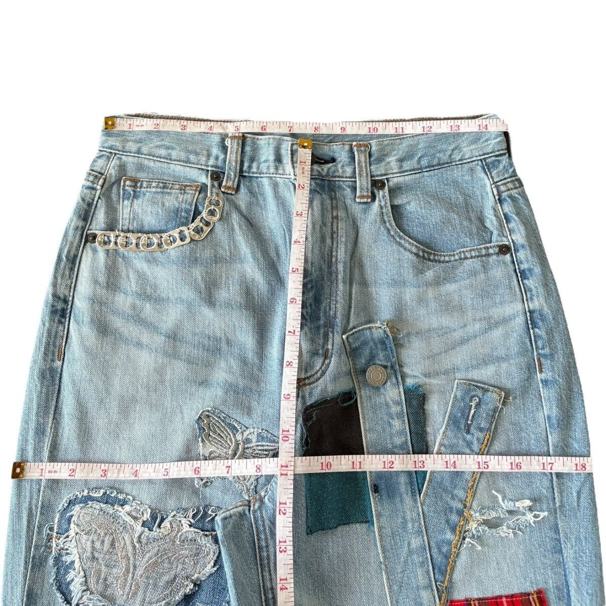 GU Vintage Japanese GU Custom Patchwork Loose Jeans Size US 29 - 6 Thumbnail