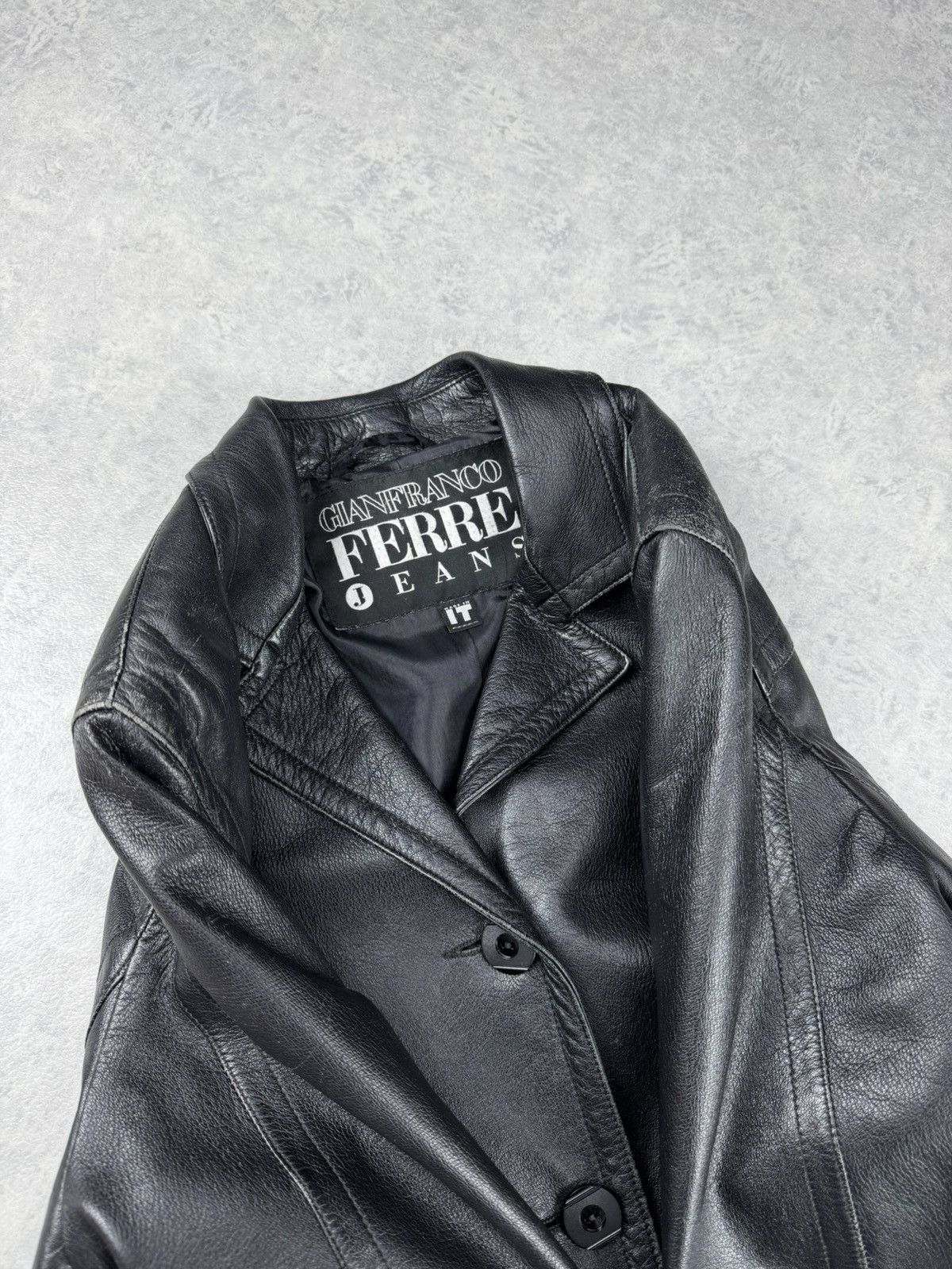 Gianfranco Ferre Vintage Gianfranco Ferre Leather Black Coat Jacket Unisex Size US S / EU 44-46 / 1 - 22 Thumbnail