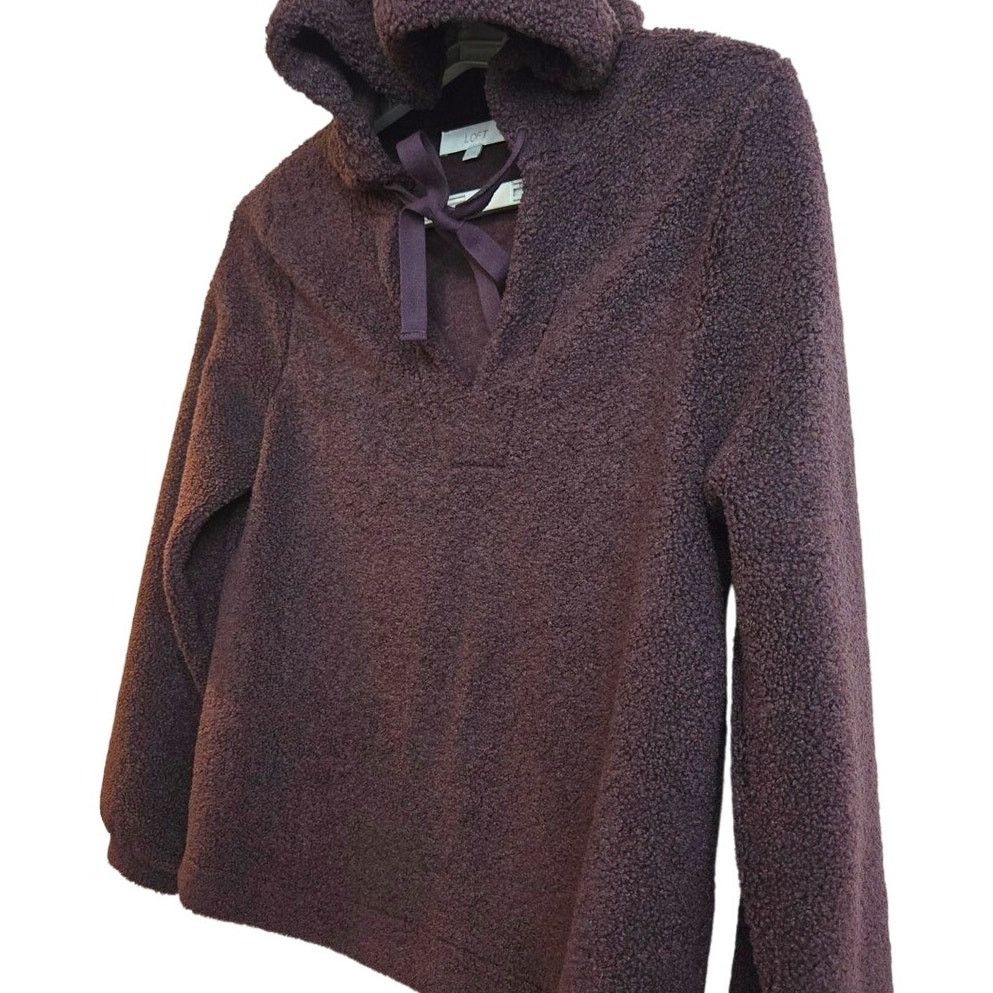 Loft LOFT Pullover Hoodie – Small Purple Cozy Fleece Size S / US 4 / IT 40 - 5 Thumbnail