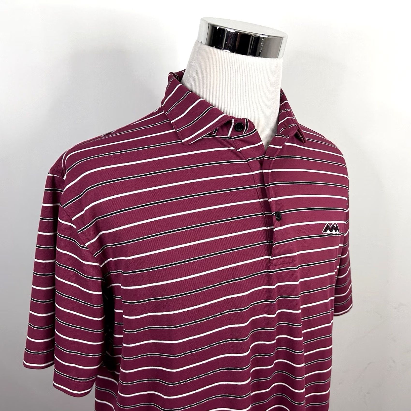 Peter Millar Peter Millar Polo Shirt Golf Summer Comfort Striped Red White Black Slim L Mens Size US L / EU 52-54 / 3 - 2 Thumbnail