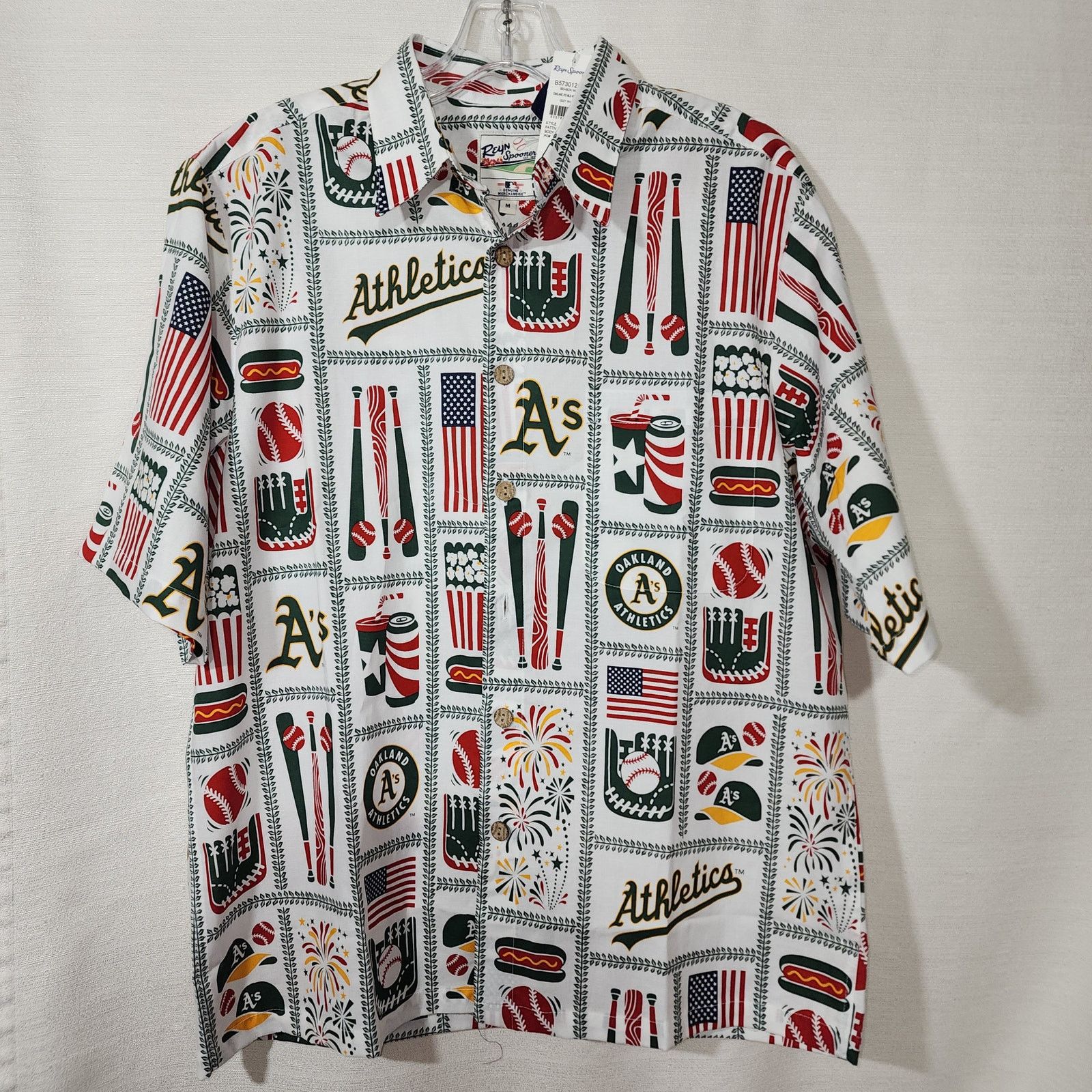 MLB Oakland A short sleeve button up shirt size Medium Size US M / EU 48-50 / 2 - 5 Thumbnail