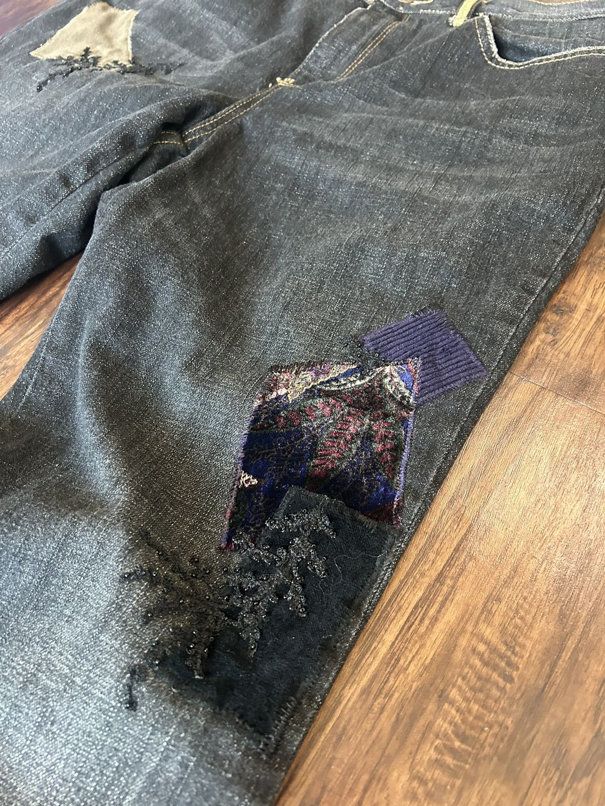 Lauren Ralph Lauren Lauren Ralph Lauren Patch Work Embroidered Bootcut Jeans Size 30" / US 8 / IT 44 - 3 Thumbnail