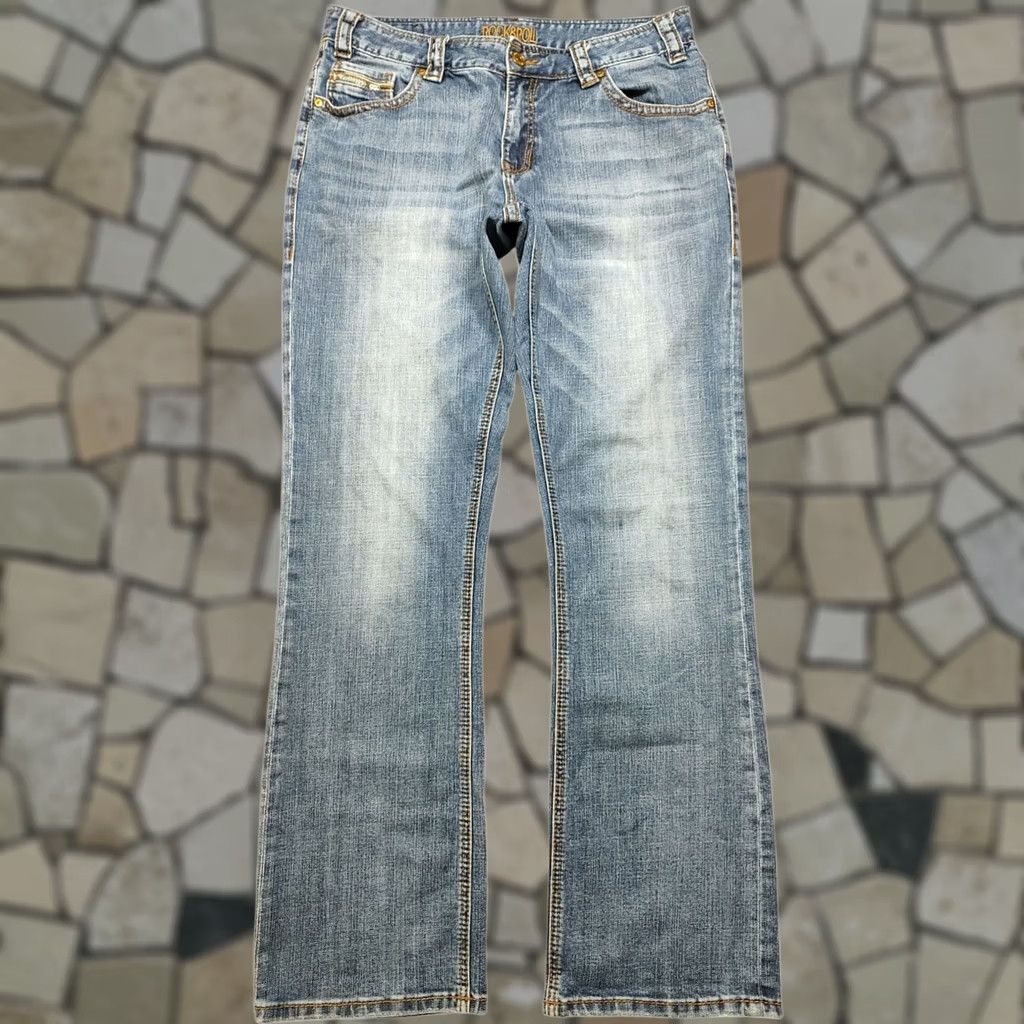 Denime Rock & Roll Cowgirl Blue Denim Boyfriend Jeans Womens Size 30 33 Inseam Western Classic Rock Cowboy Southwestern Size 30" / US 8 / IT 44 - 1 Thumbnail