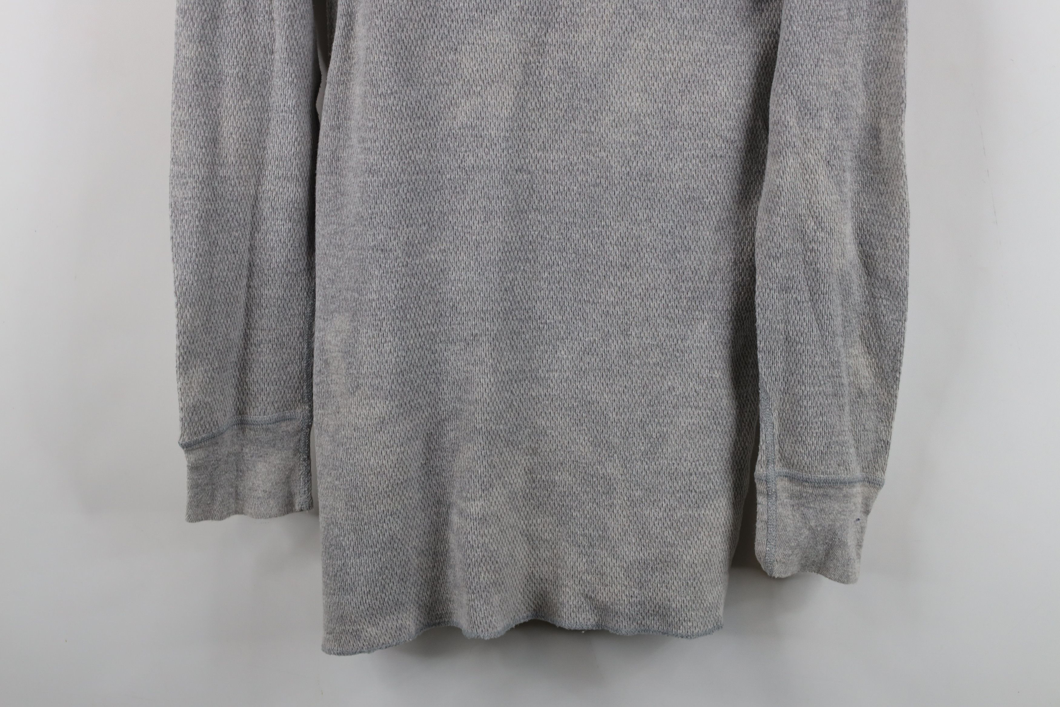 Vintage Vintage 90s Streetwear Thermal Waffle Knit T-Shirt Gray USA Size US XL / EU 56 / 4 - 3 Thumbnail