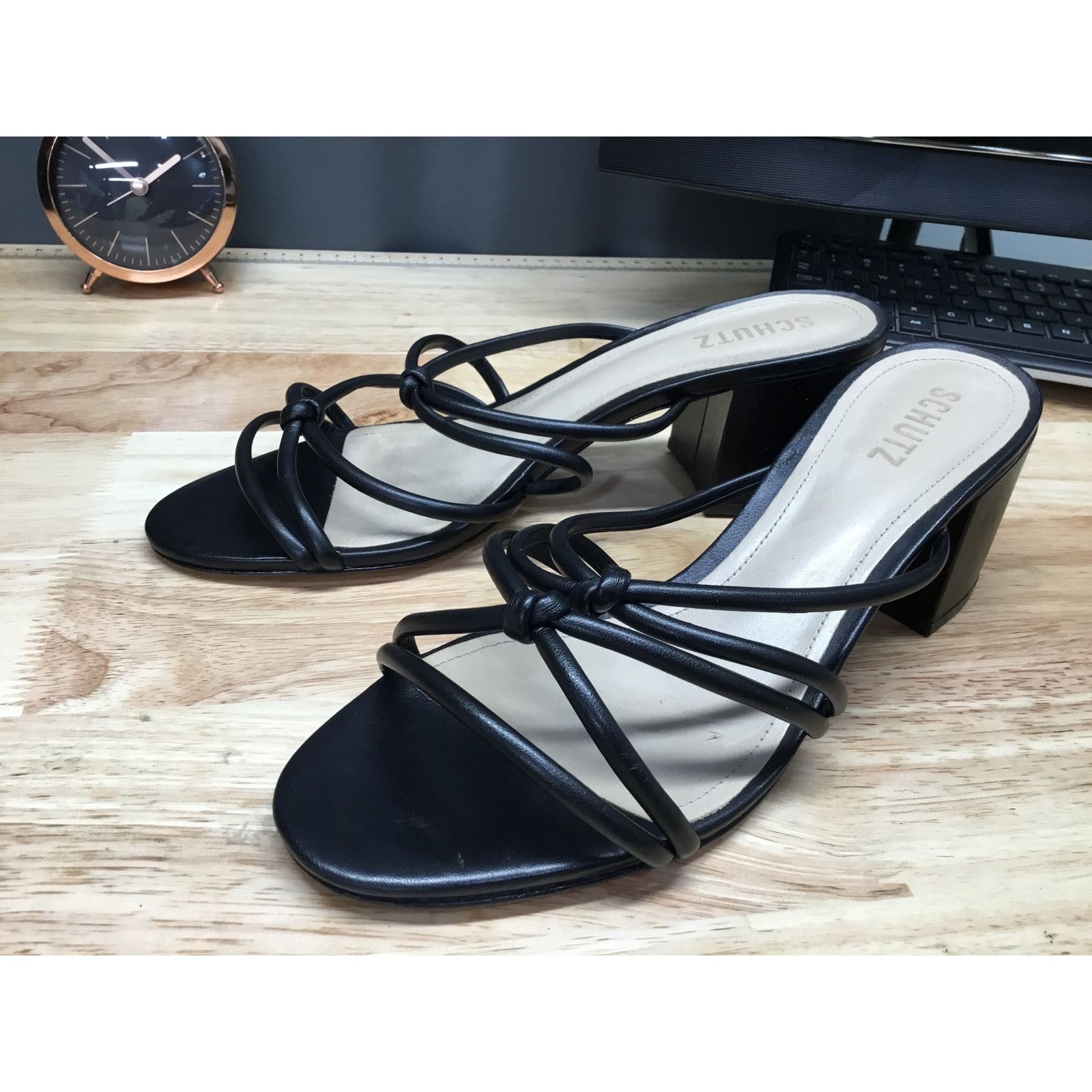 SCHUTZ Schutz Princey Strappy Sandals Women's 9.5 Black Leather Size US 9.5 / IT 39.5 - 5 Thumbnail