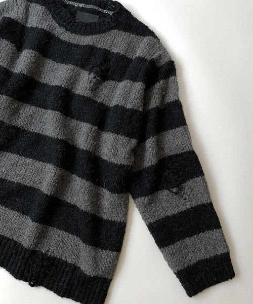 Number (N)ine Number nine WOOL ALPACA RIPPED KNIT PULLOVER Sweater