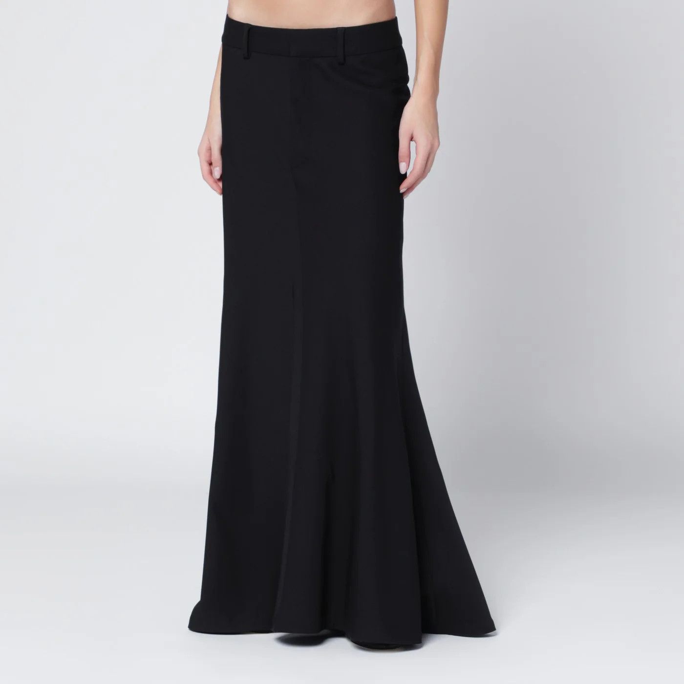 Balenciaga o1d2blof0426 Long Wool Skirt in Black Size 26" / US 2 / IT 38 - 1 Thumbnail