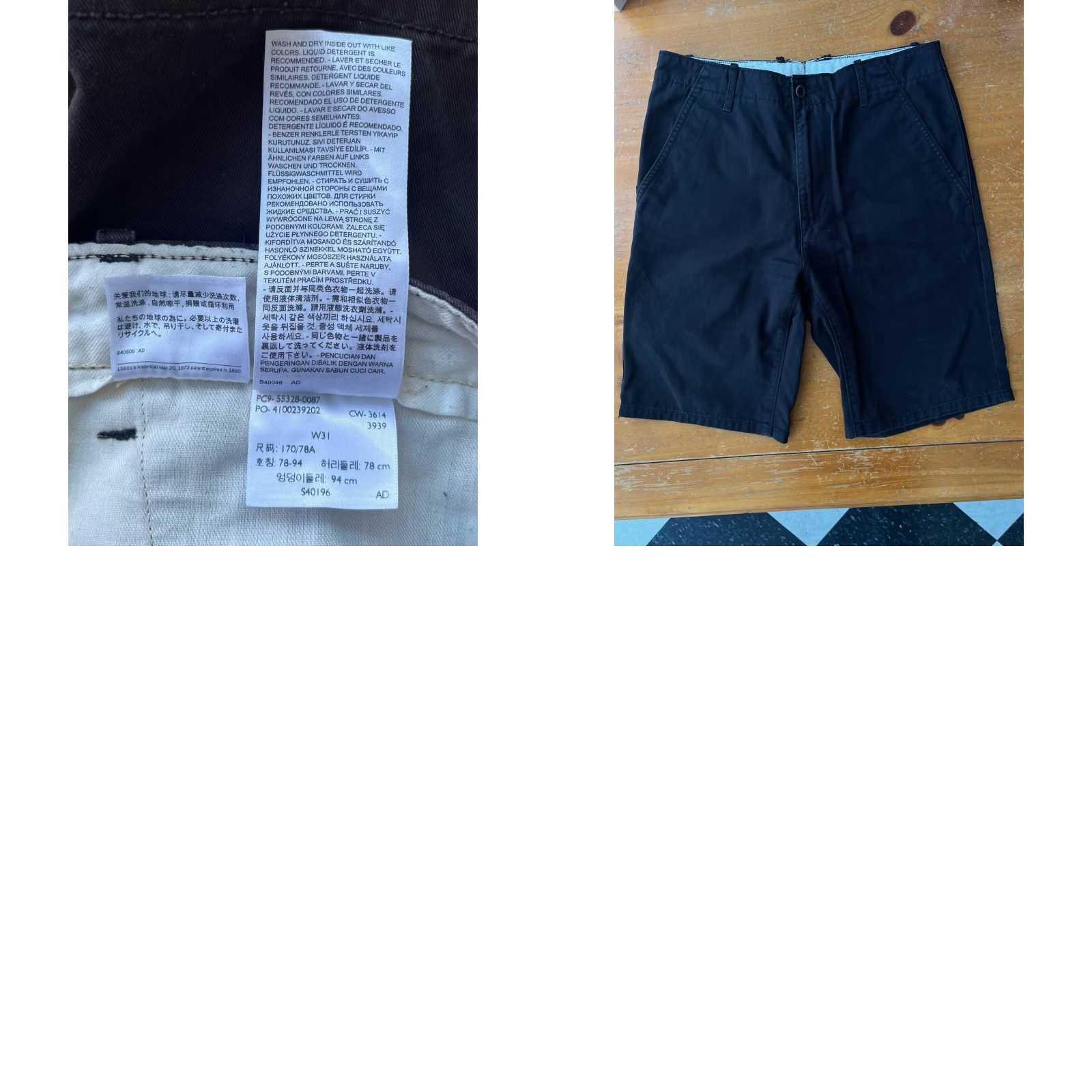 Levi's VINTAGE Levi's Black Cotton Shorts Mens 31 Golf Dressy Preppy Chino 2010s GUC Size US 31 - 8 Thumbnail