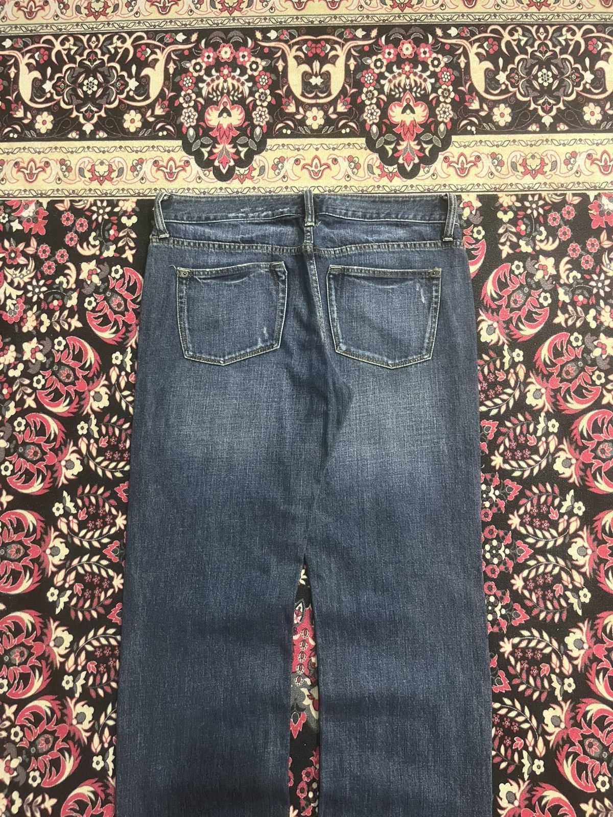 Japanese Brand Japanese Brand Blue Washed Distressed Patches Straight Jeans Size US 32 / EU 48 - 5 Thumbnail