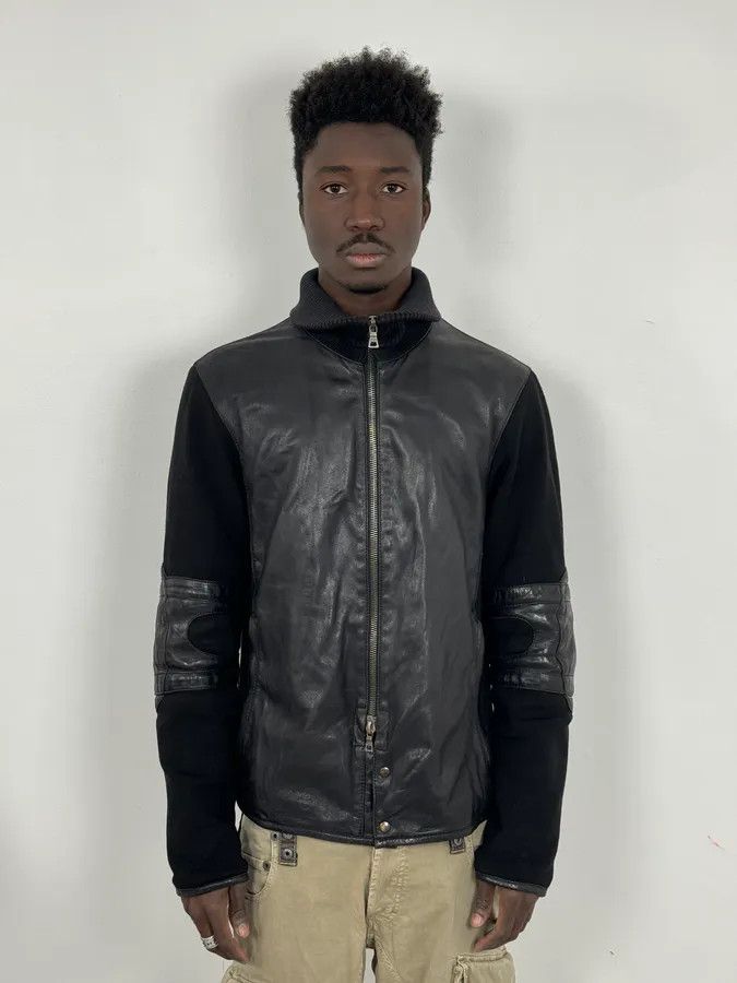 Prada 2000s Prada Hybrid Premium Biker Leather Jacket Size US M / EU 48-50 / 2 - 2 Thumbnail