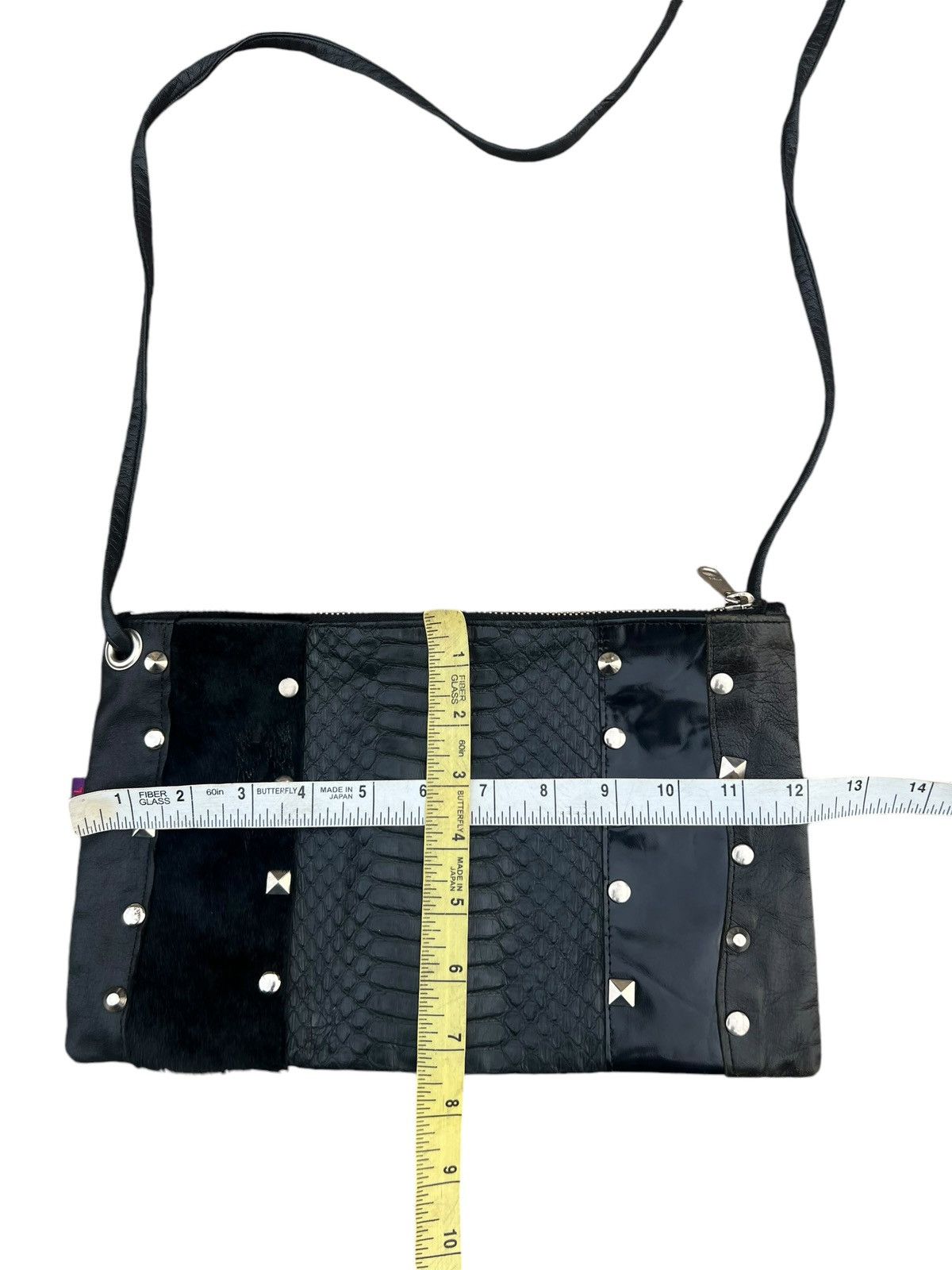 Leather Vintage FEL Japan Patchwork Patina Leather Bag Sling Size ONE SIZE - 25 Thumbnail