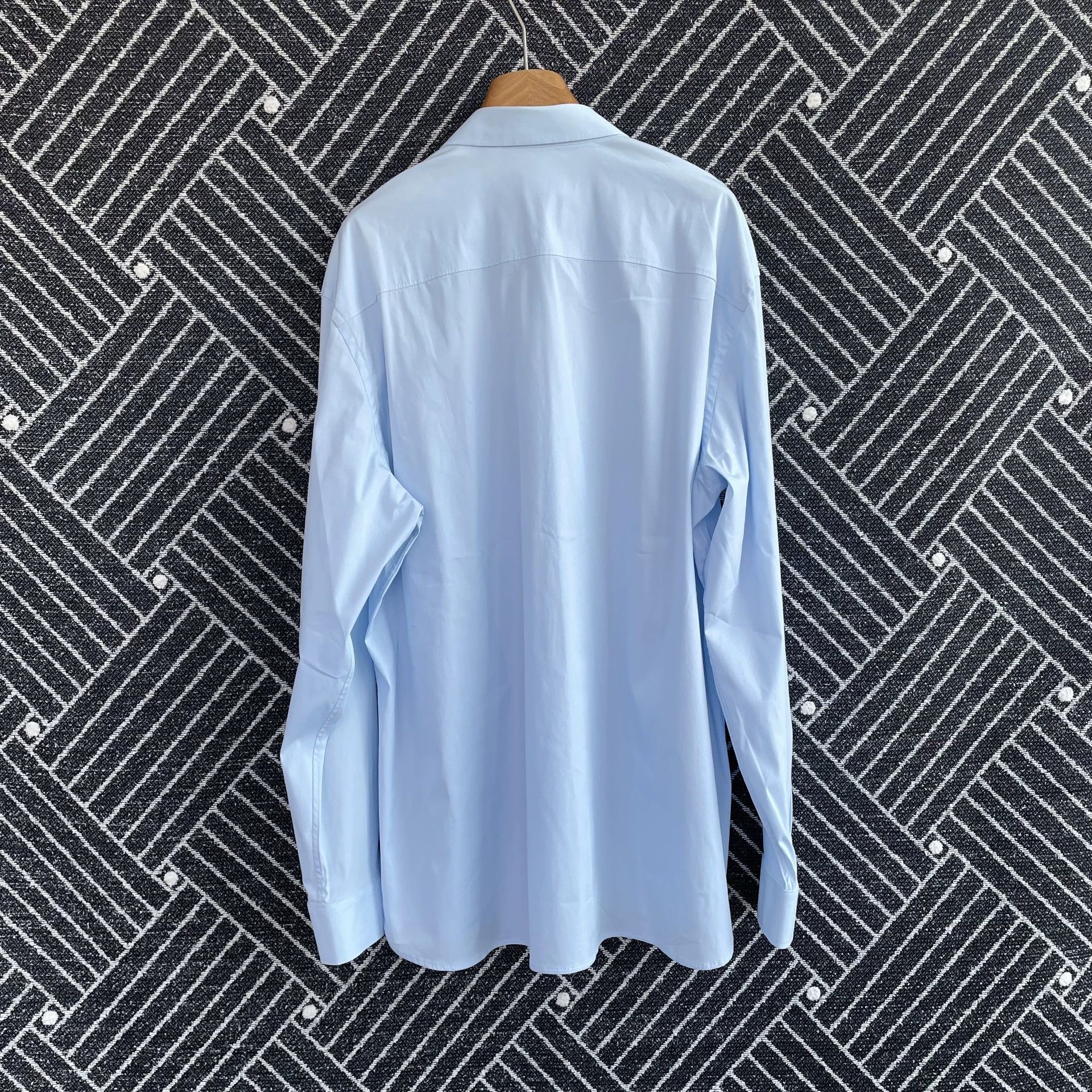 Burberry Burberry male blue solid point collar LS shirt XXL Size US XXL / EU 58 / 5 - 2 Thumbnail