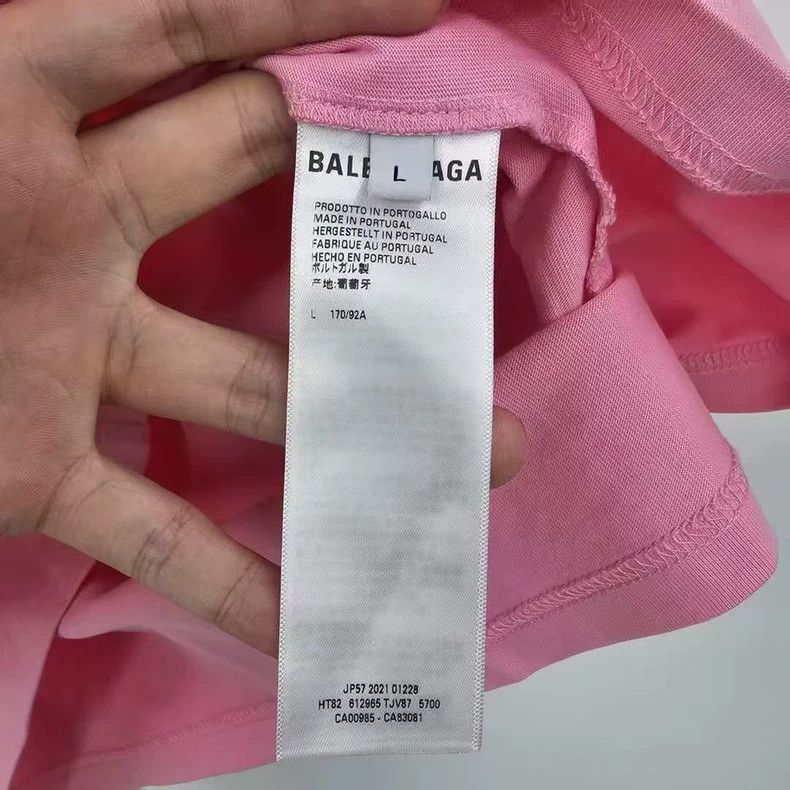 Balenciaga Balenciaga Pink Double B Embroidered Letter Short Sleeve Size US L / EU 52-54 / 3 - 4 Thumbnail