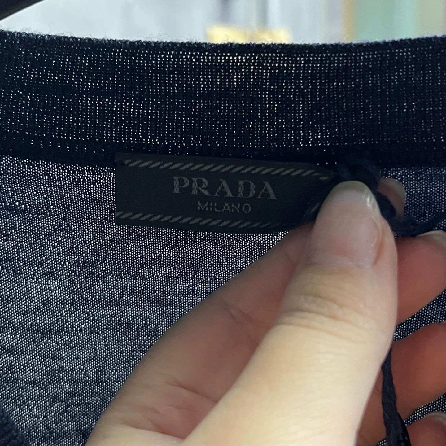 Prada Prada Blue Embroidered Logo Wool Sweater Size US S / EU 44-46 / 1 - 2 Thumbnail
