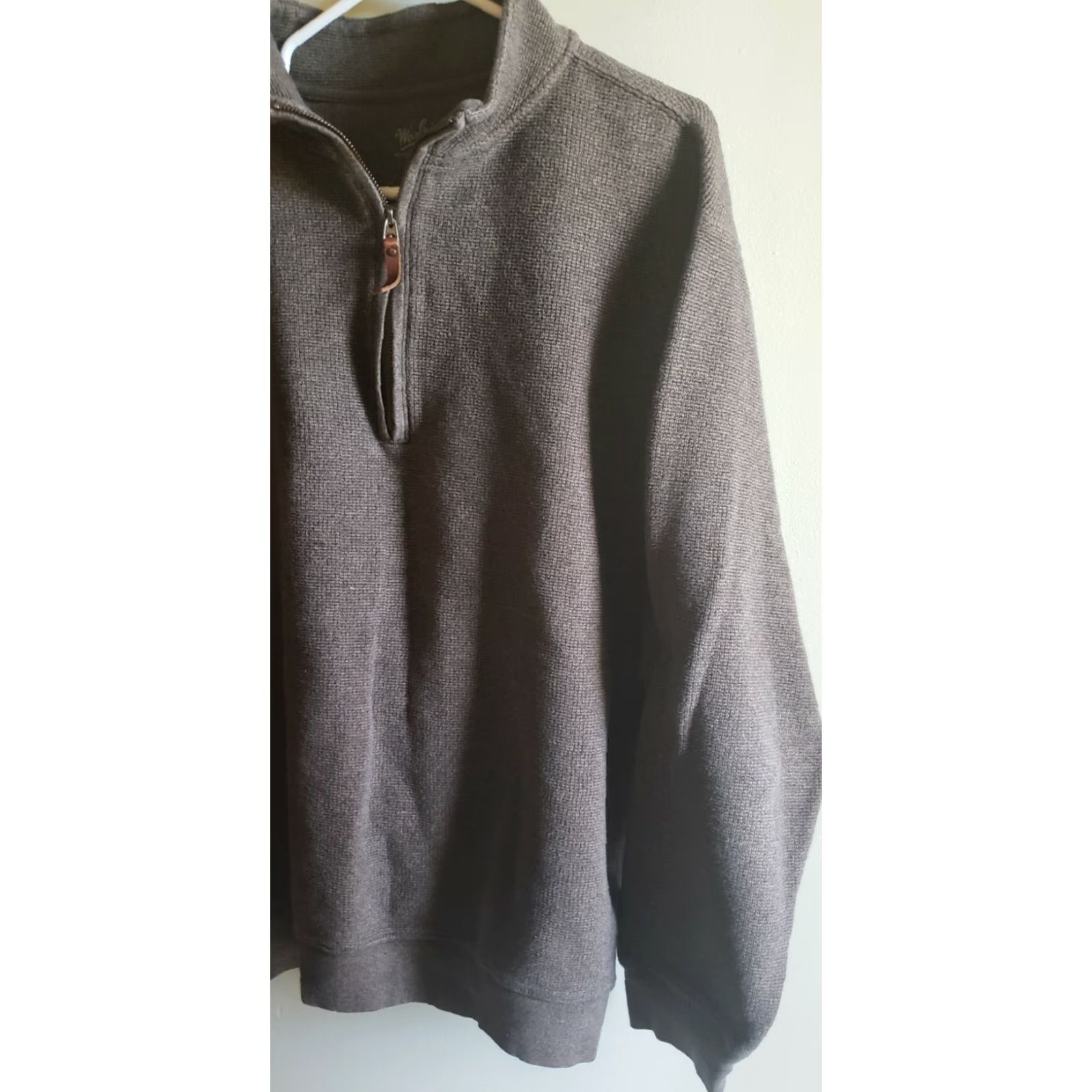 Vintage Woolrich Sweater 1/4 Zip Long Sleeve Cotton Leather Pull XL Boys? Size US XL / EU 56 / 4 - 4 Thumbnail