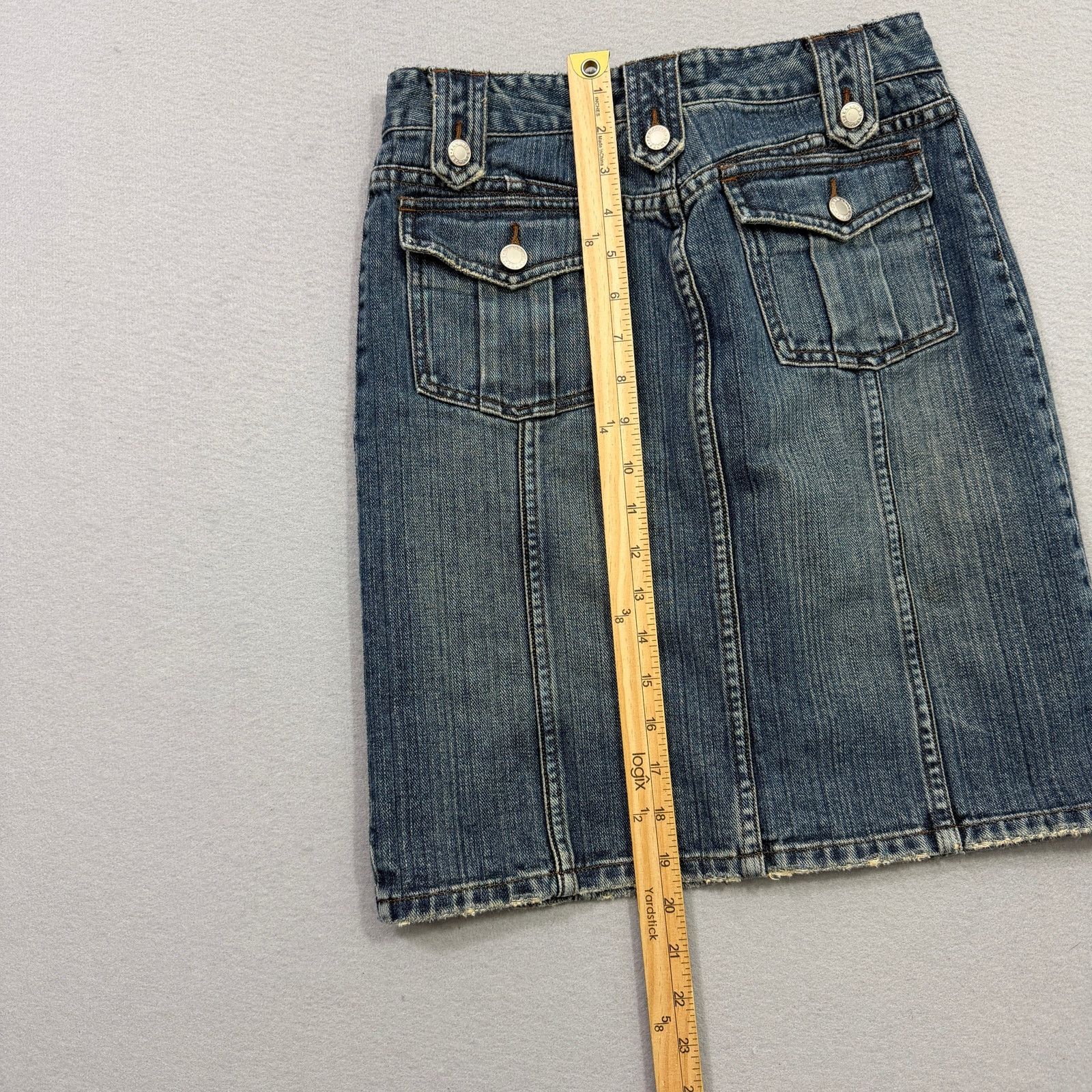 Armani Exchange Vintage Armani Exchange A/X Denim Jean Mini Skirt Women's 2 Size 26" / US 2 / IT 38 - 7 Thumbnail