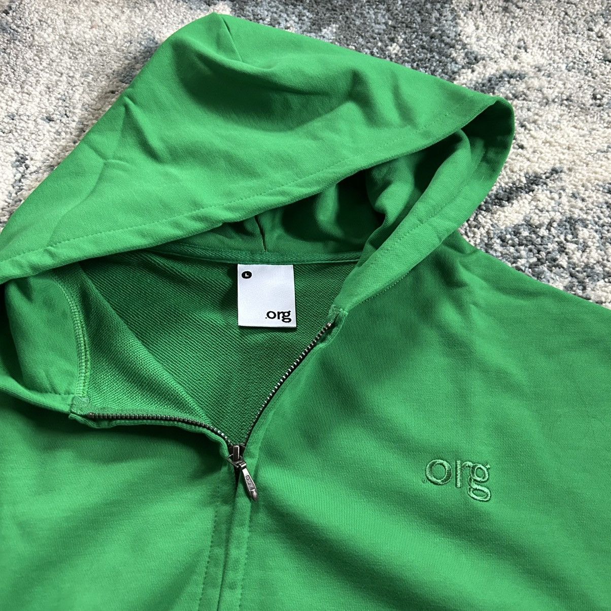 Bottega Veneta nul1.org (nu-14) slime green YKK full zip wide boxy cropped Size US L / EU 52-54 / 3 - 10 Thumbnail