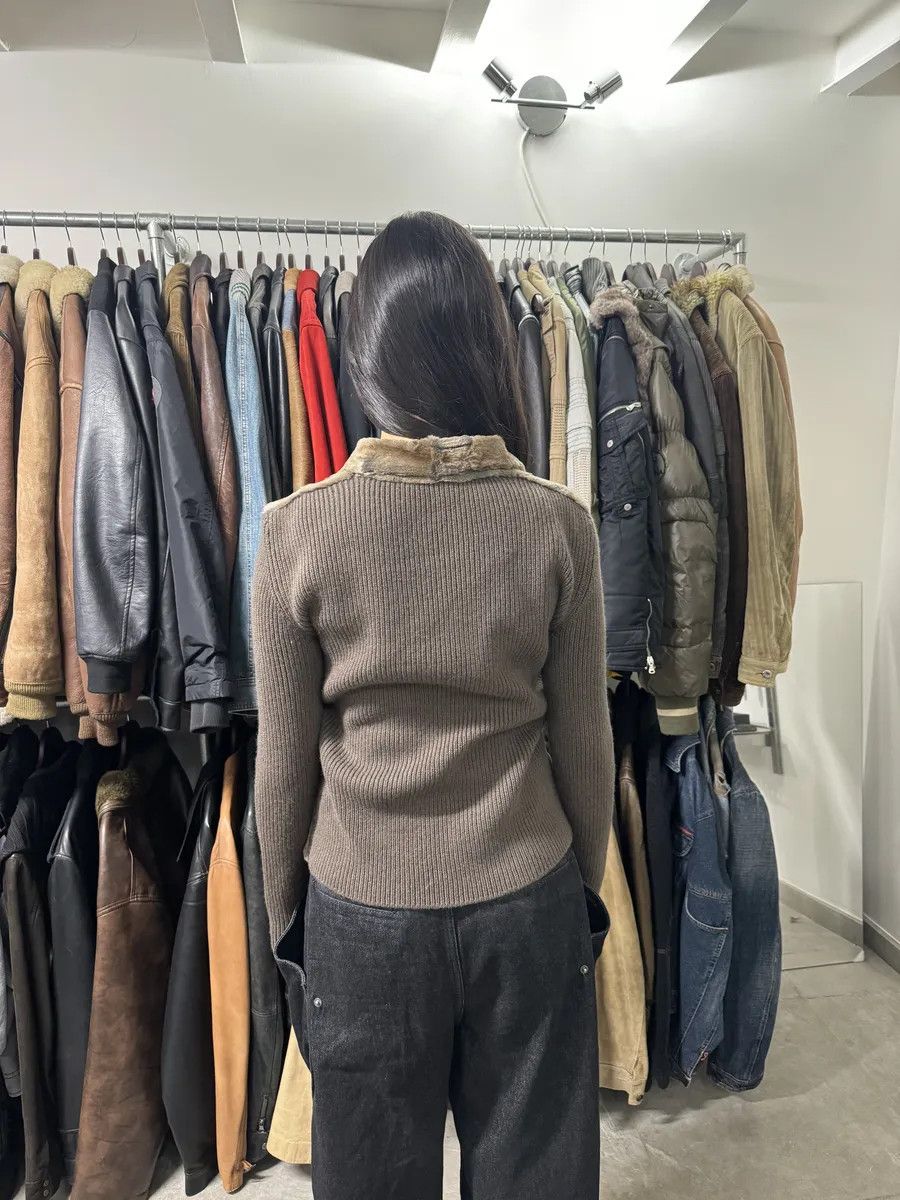 Prada 2000s Prada Blazer Dyed Fur & Brown Wool Front Jacket Size US XS / EU 42 / 0 - 3 Thumbnail