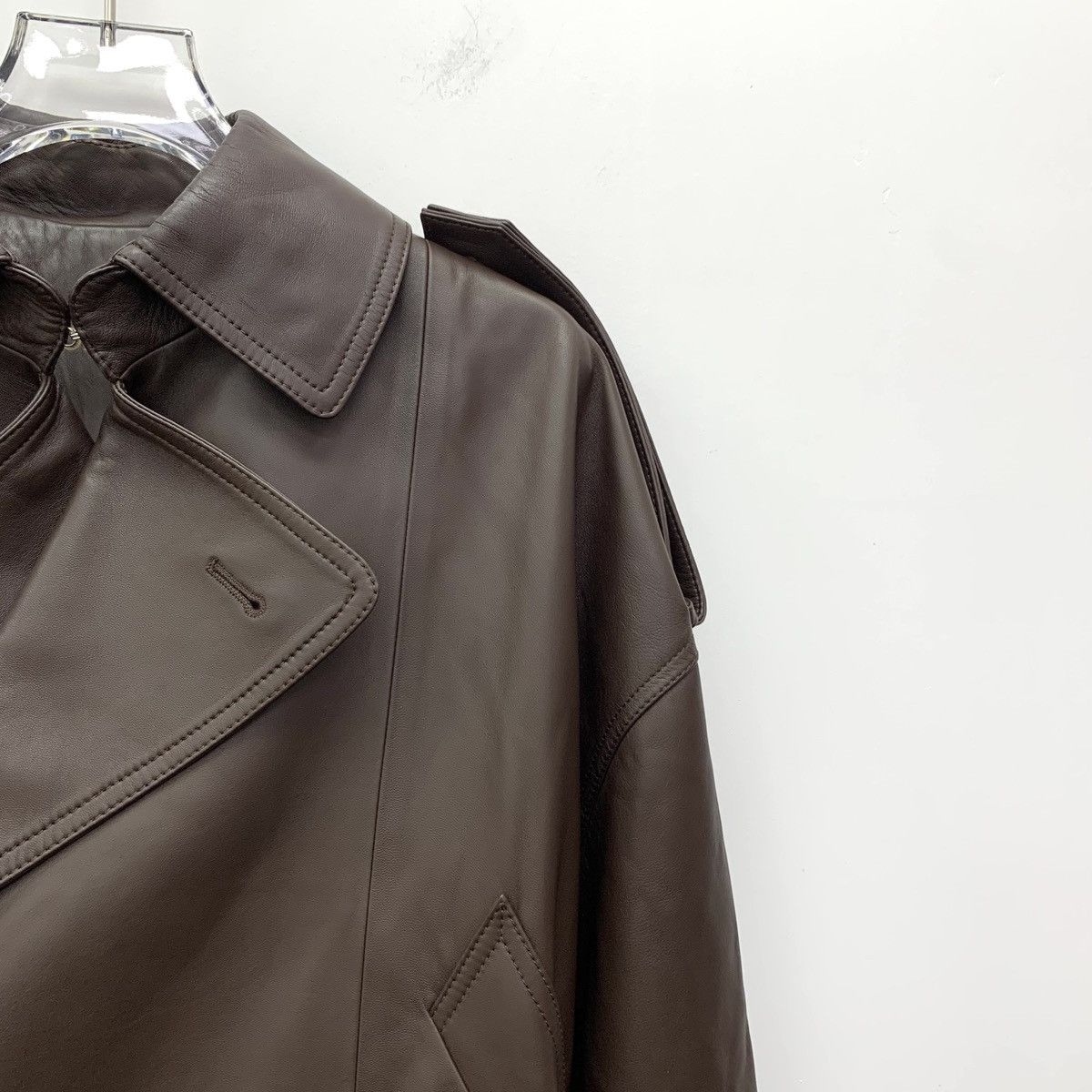Loewe Loewe Brown Sheepskin Leather Jacket Size XXS / US 00 / IT 34 - 3 Thumbnail