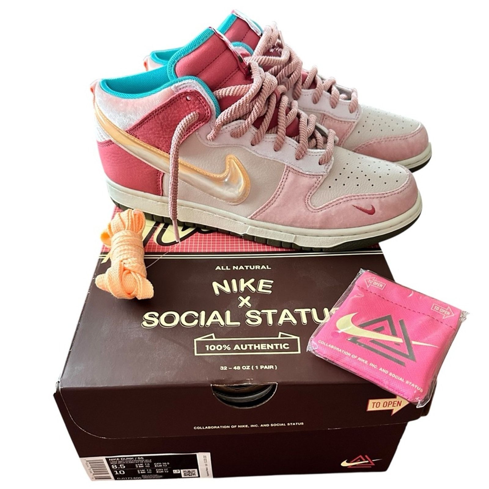 Nike x Social Status Dunk Mid Strawberry Milk Mint 10W