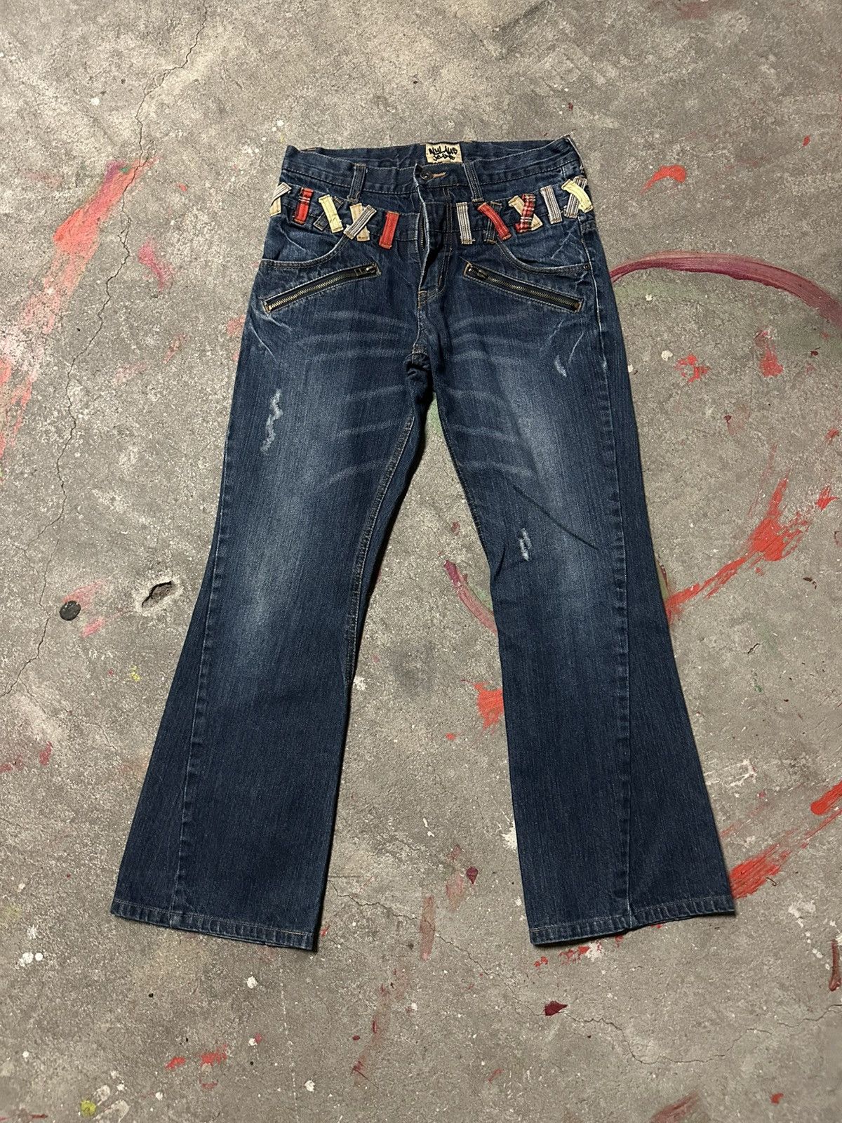 Japanese Brand Double Belt Vintage Denim Size US 29 - 1 Thumbnail
