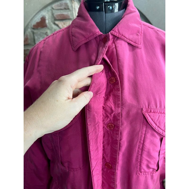 Vintage Bushwacker Coat Pink barbiecore hot pink 100% silk Size S / US 4 / IT 40 - 4 Thumbnail